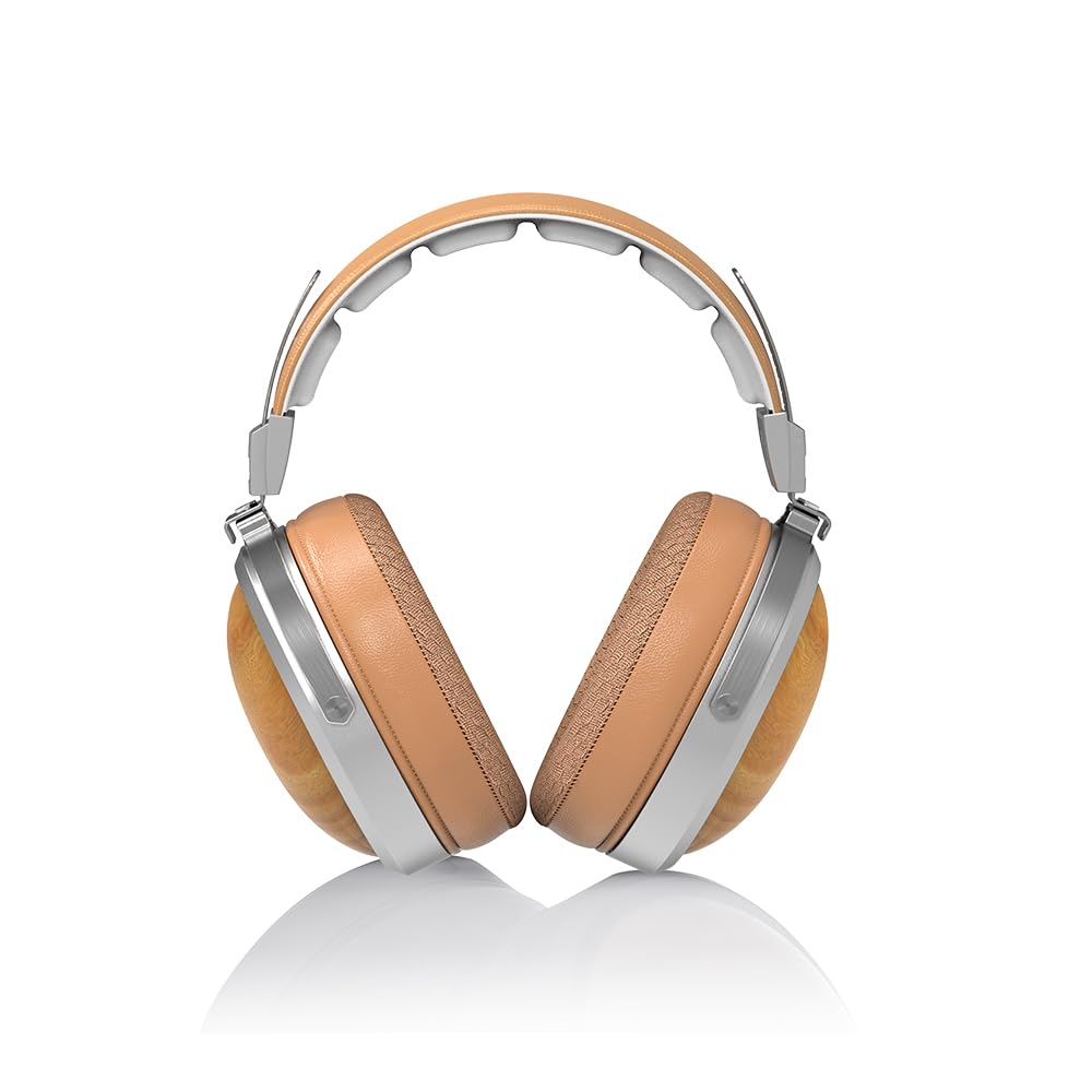 Fiio FT1 Wired Hi-Fi Headphones with Composite Fiber Diaphragm, Detachable Cable, American Black Walnut Ear Pads for Home, Studio, Recording Beech