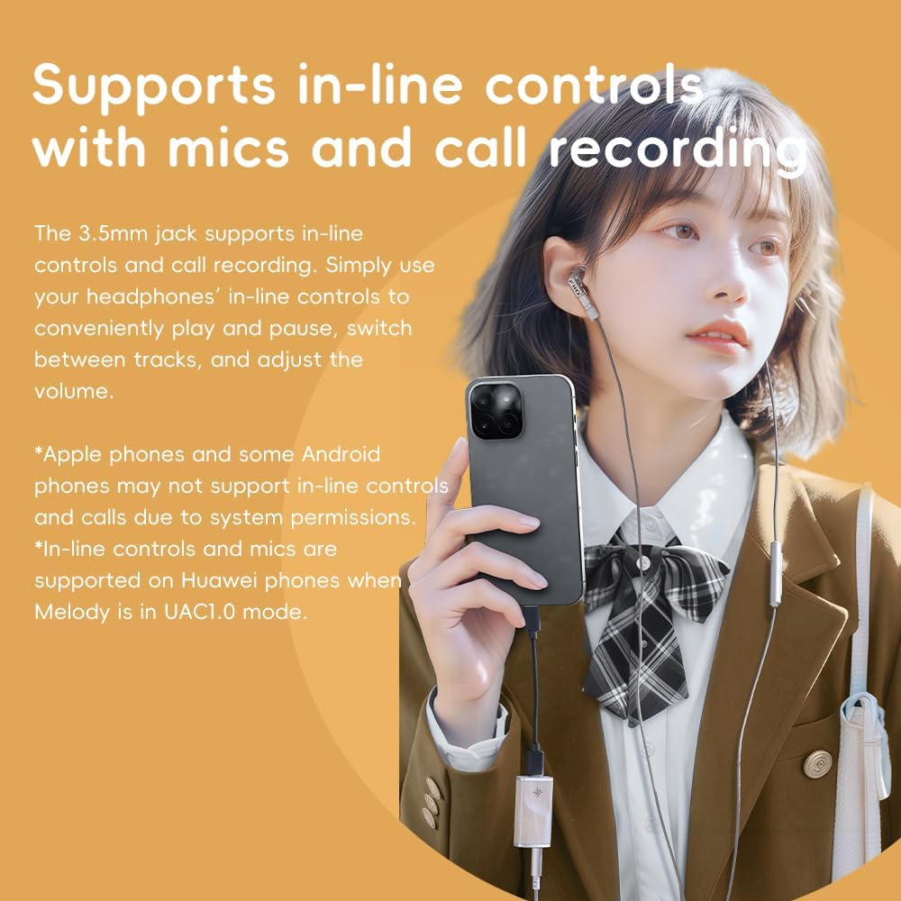 FiiO Snowsky Melody Portable DAC Headphone Amplifier with 4.4mm and 3.5mm Headphone Outputs, Support DSD256, 10-Band PEQ for Android/iOS/Mac/Windows (Macle) Maple