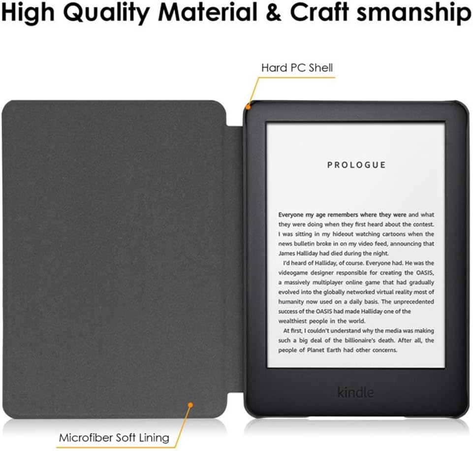 Flyorigin Case for 6" Amazon Kindle (2019, Model: J9G29R) 10th Generation PU Leather Case for Amazon Kindle (10th) Kindle Sleep/Wake Smart Case Kindle (10th -2019) Navy blue