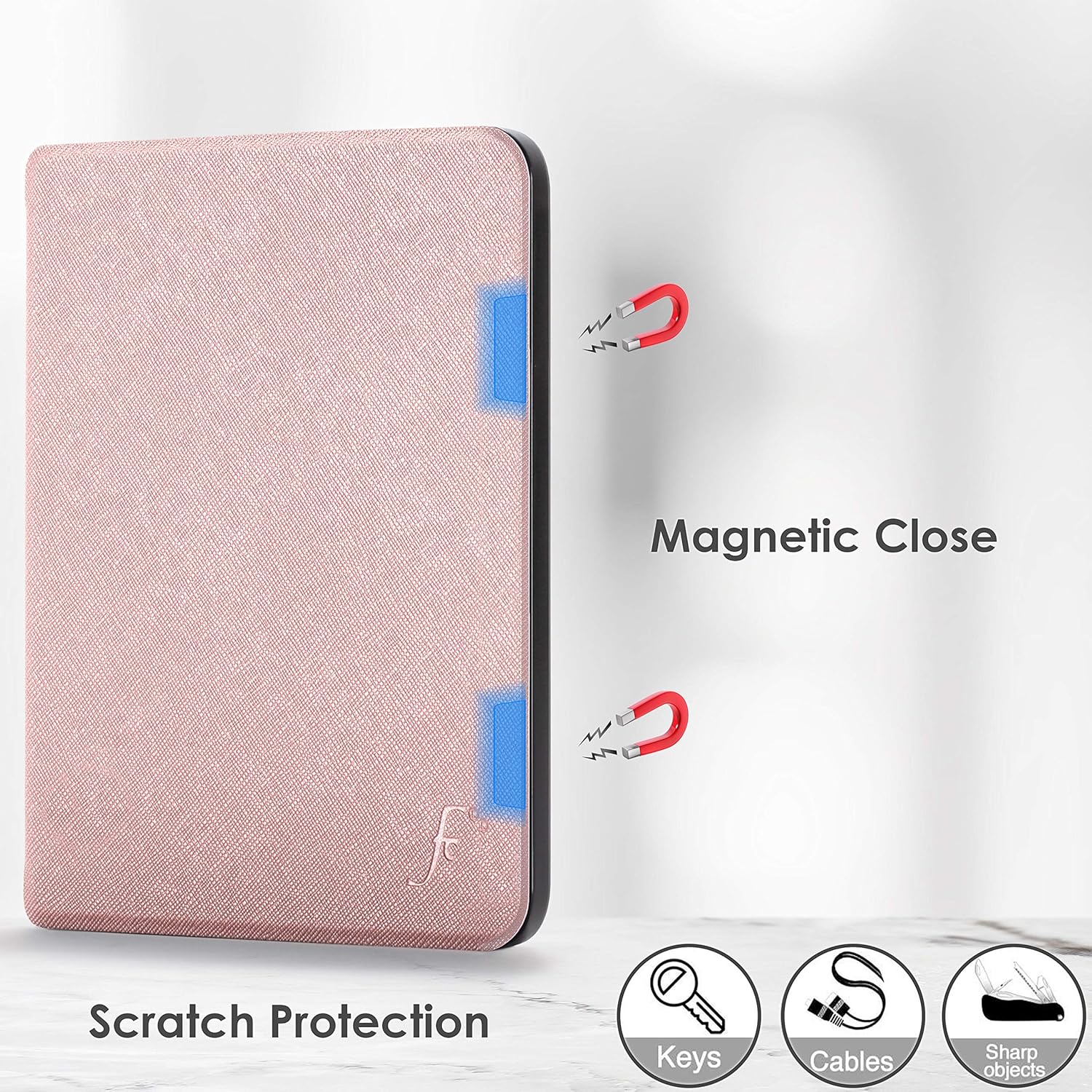 Forefront Cases Case for Amazon Kindle (16 GB) 6" (11th Generation 2024 and 2022) - Protective Case for Kindle (16 GB) - Smart Auto Wake Sleep Function - Thin, Lightweight Cover - Rose Gold Kindle 6" 2024-22 Rose Gold