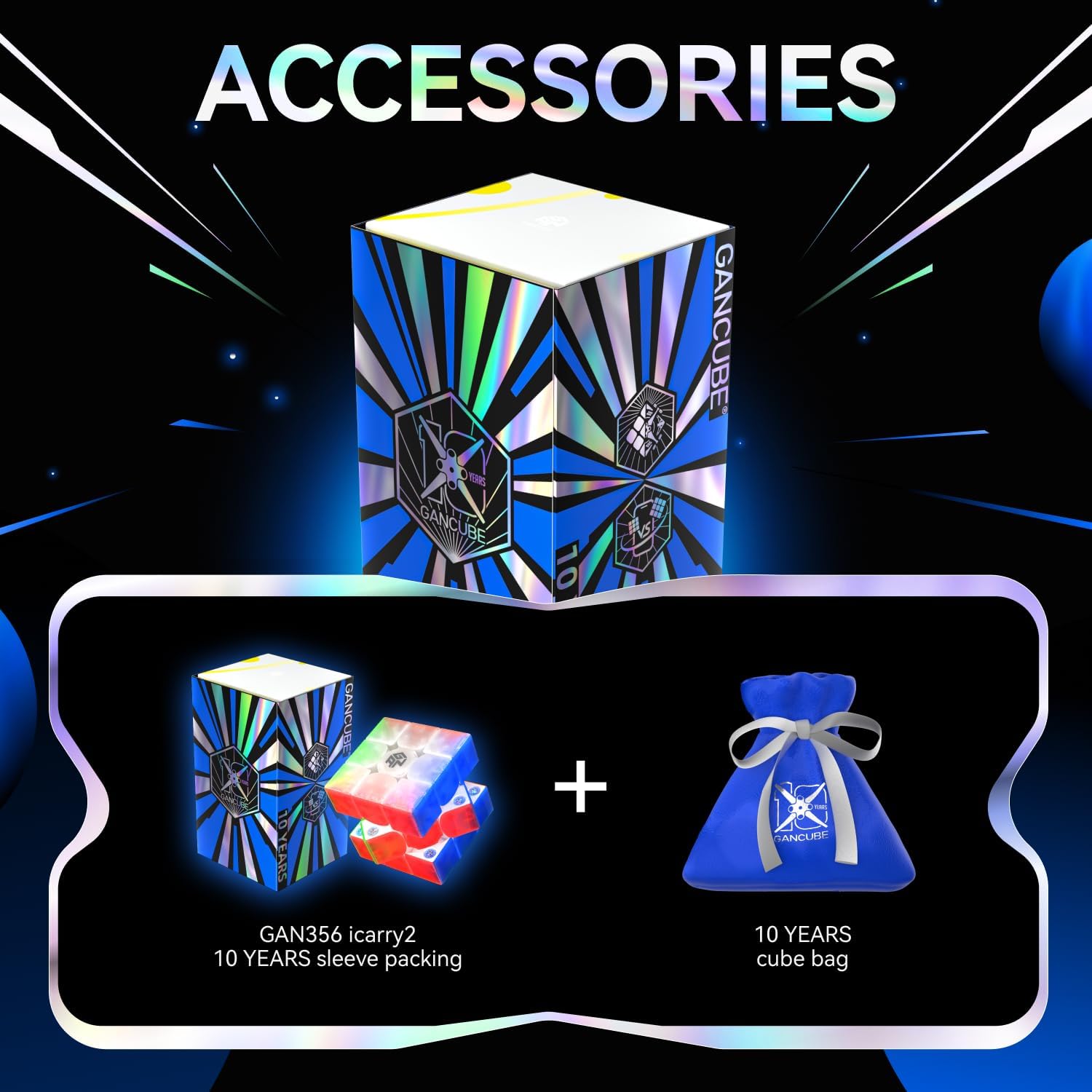 GAN 356iCarry2 3x3 Magnetic Smart Magic Cube, Smart SpeedCube with 700h of Autonomy and Real-Time Monitoring, Online Game Mode with APP