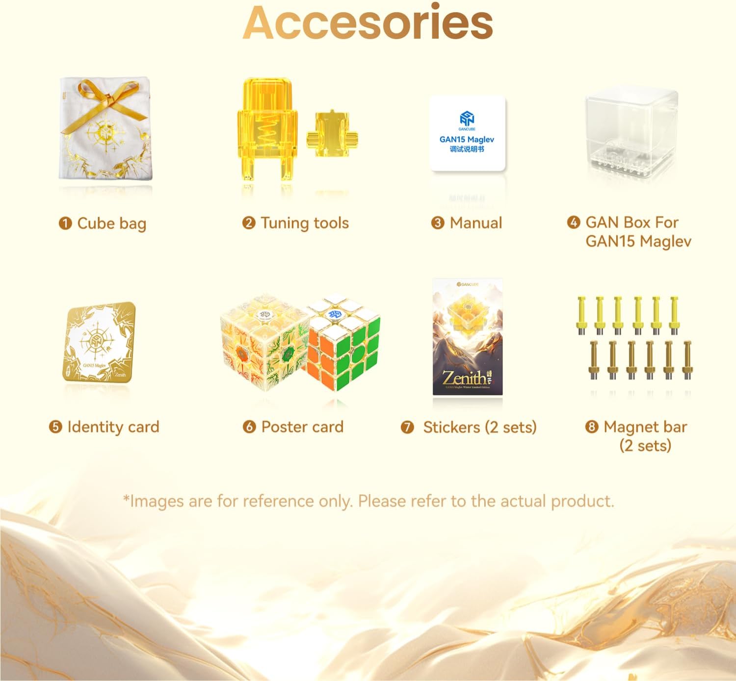 GAN Maglev - 15 pcs Speed Cube 3 x 3 Magnetic Magic Cubes, Wing-shaped Number Attack, IPG/GES+/Visible Magnet, Upgraded Version Magic Cube (Limited Edition)