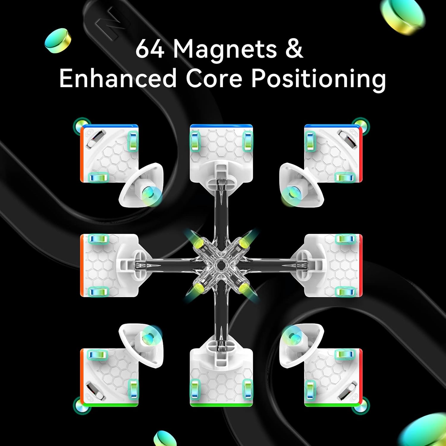 GAN Mini M Pro, 3x3 Magnetic Cube Stickerless Speed Cube Magic Cube Brain Teaser Gans 353 for One Handed One Hand or Small Hands MiniMPro-Frosted Finished