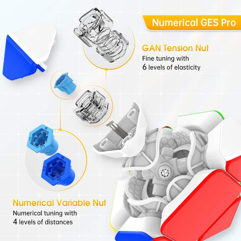 GAN Skewb Speed Cube Professional 3x3 Magnetic Skewb Cube, Oblique Rotation Speed Cube Lightweight Design 8 Built-in Magnets, Suitable for Beginners and Children, As Well as a Gift Standard Version(8M)