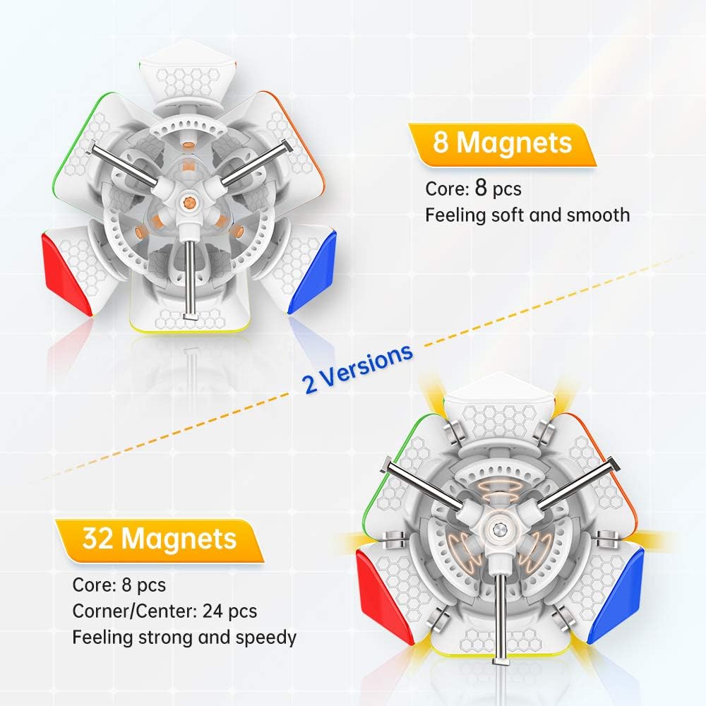 GAN Skewb Speed Cube Professional 3x3 Magnetic Skewb Cube, Oblique Rotation Speed Cube Lightweight Design 8 Built-in Magnets, Suitable for Beginners and Children, As Well as a Gift Standard Version(8M)