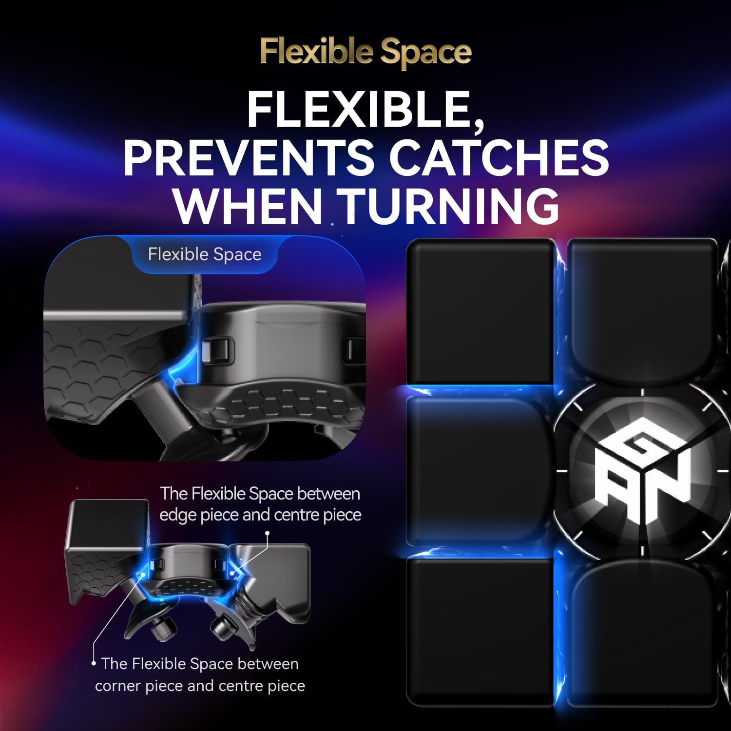 Gan16 Maglev Max Speed Cube 3x3 Magnetic Cube Gan, 124 Magnetic Points Professional Cube For Speedcubing 72 Levels of Voltage Regulation, Suitable for Beginners and Professional Players