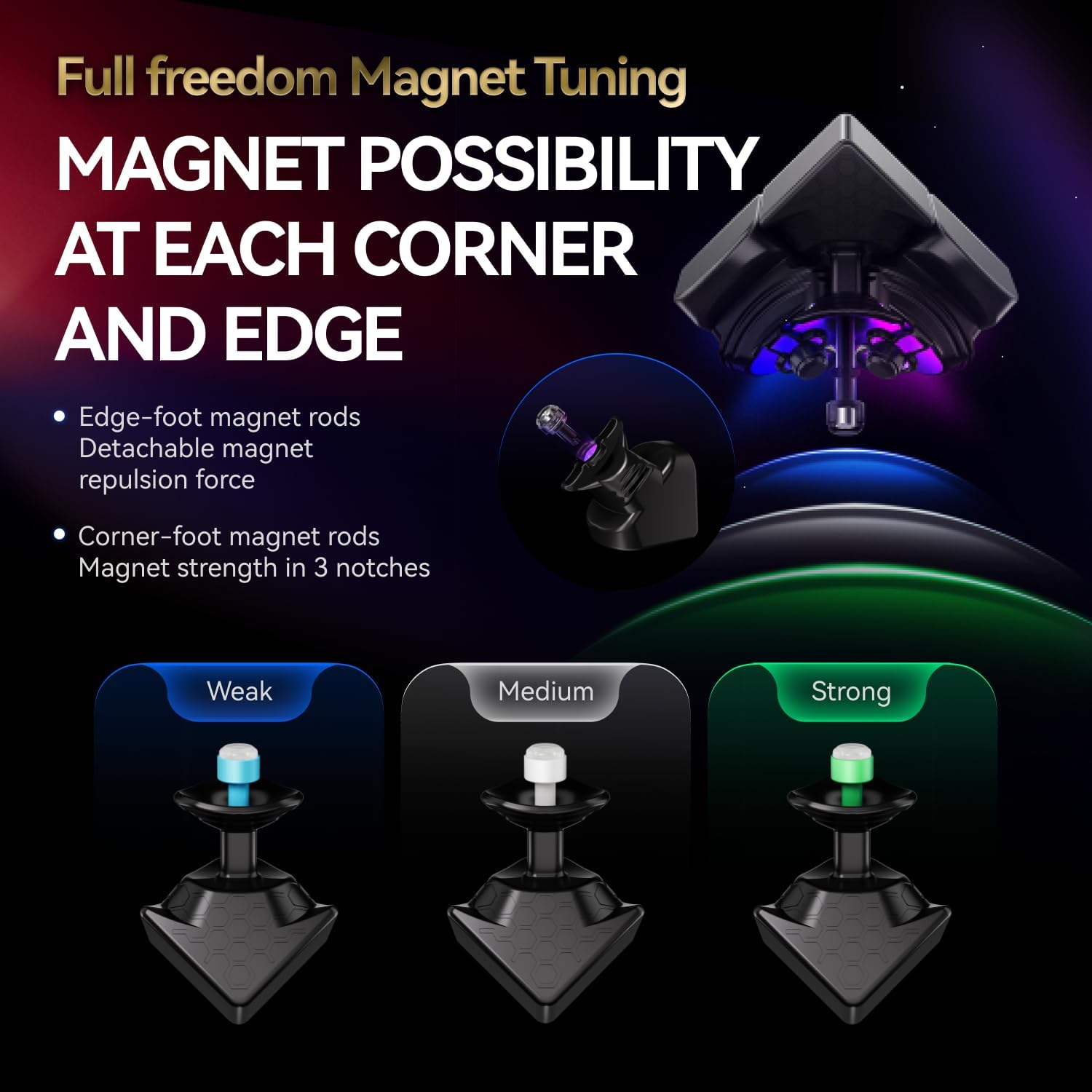 Gan16 Maglev Max Speed Cube 3x3 Magnetic Cube Gan, 124 Magnetic Points Professional Cube For Speedcubing 72 Levels of Voltage Regulation, Suitable for Beginners and Professional Players