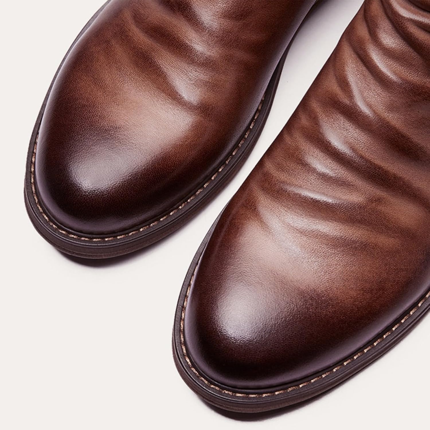 Generisch Men's Shoes High Top Elastic Sport Shoes Fashion Casual Shoes Mens Plus Size Ankle Boots Men's Shoes 10.5 43 EU Brown