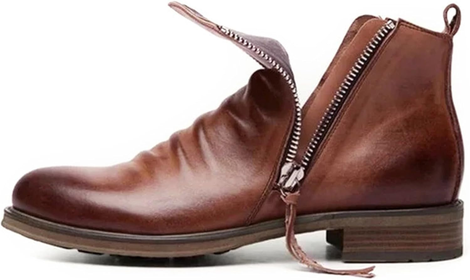 Generisch Men's Shoes High Top Elastic Sport Shoes Fashion Casual Shoes Mens Plus Size Ankle Boots Men's Shoes 10.5 43 EU Brown