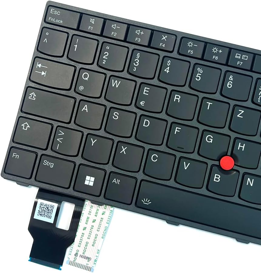 Gintai Backlit Keyboard Layout for Lenovo ThinkPad T14 / P14s / L14 Gen 3, L14 / T14 / P14s Gen 4 Keyboard Laptop Backlit Keyboard Black (DE/German/German) DE/German/Allemand