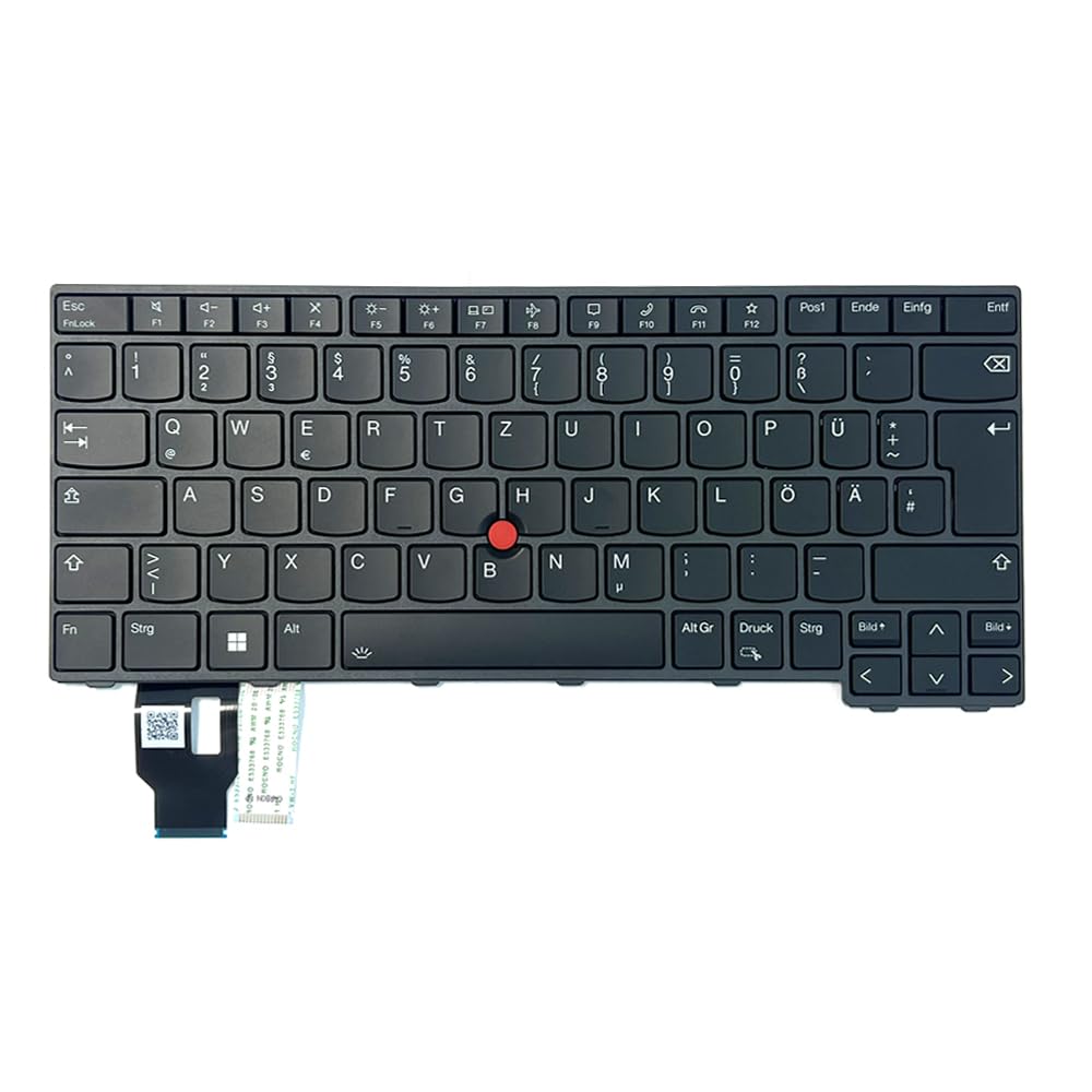 Gintai Backlit Keyboard Layout for Lenovo ThinkPad T14 / P14s / L14 Gen 3, L14 / T14 / P14s Gen 4 Keyboard Laptop Backlit Keyboard Black (DE/German/German) DE/German/Allemand