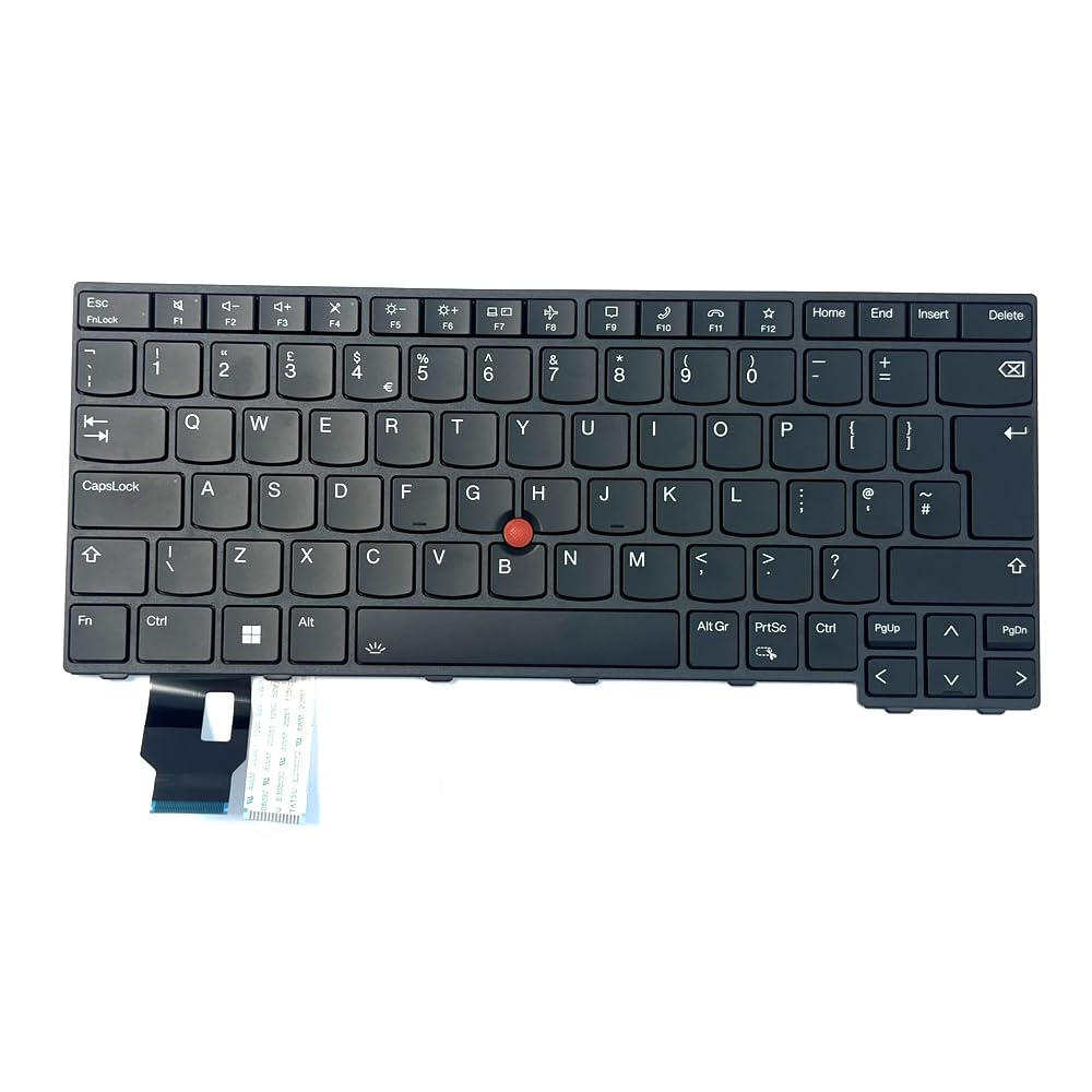 Gintai Backlit Keyboard Layout for Lenovo ThinkPad T14 / P14s / L14 Gen 3, L14 / T14 / P14s Gen 4 Keyboard Laptop Backlit Keyboard Black (UK/English)