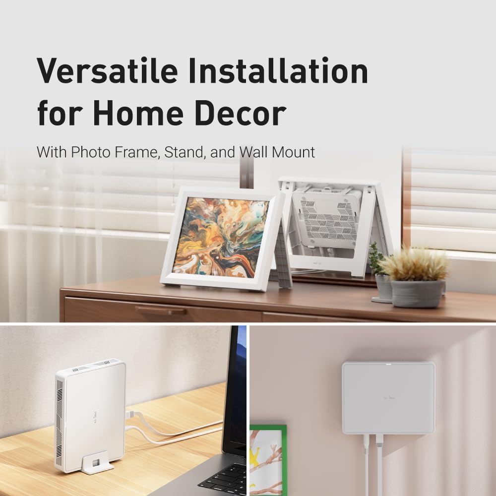 GL.iNet GL-B3000 (Marble) Wireless WiFi 6 Router with Wall-Mountable Photo Frame, Dual-Band AX3000, OpenVPN & WireGuard, Bark & AdGuard Home Parental Controls, OpenWrt, 3 Gigabit Ethernet Ports