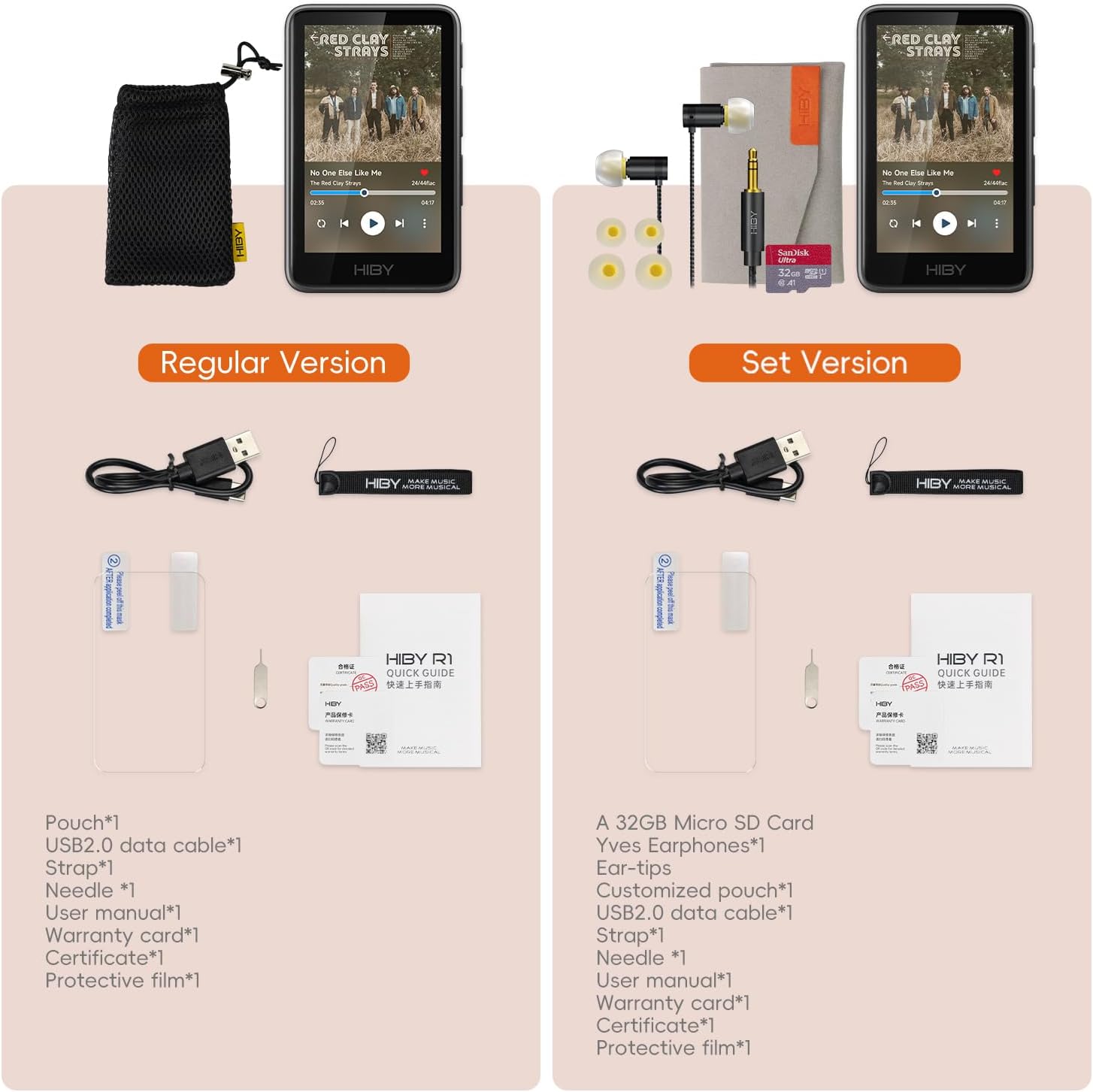 HiBy HiFi R1 MP3 Player with Bluetooth 5.1 Tidal Qobuz DSD 256 Native Lossless Music Player with Touchscreen/Hi-Res Audio Certified/MSEB Tuning/2TB Expanded Memory Standard Black