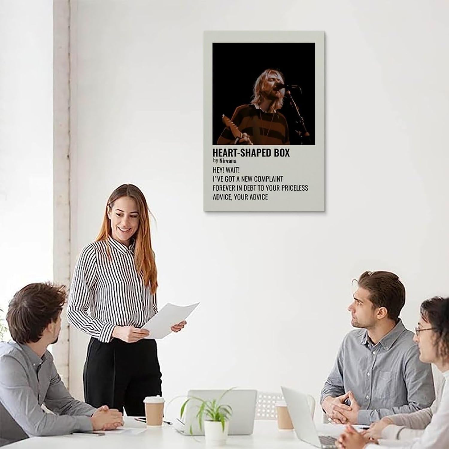 HRUERYWRBTT Kurt Cobain Aesthetic Poster Canvas Wall Art Vintage Decor for Living Room Bedroom 30x45cm No Frame Style 12x18inch(30x45cm) Unframe Style