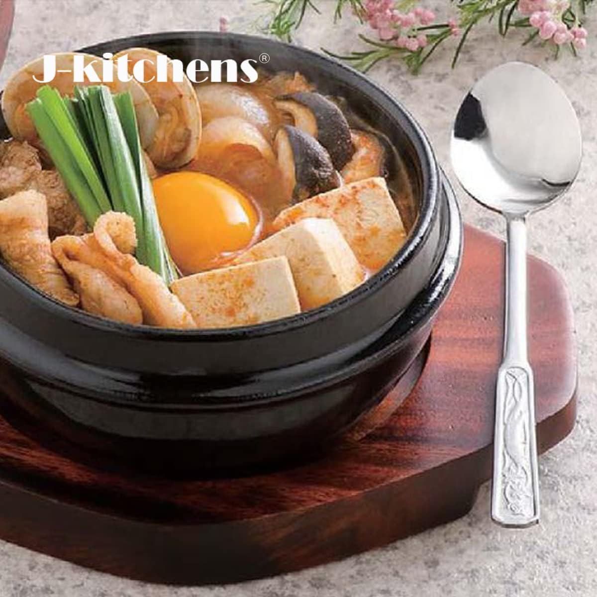 J-kitchens 587 Heat-Resistant Pot, Chigae Pot, 5.3 inches (13.5 cm), Made in Korea