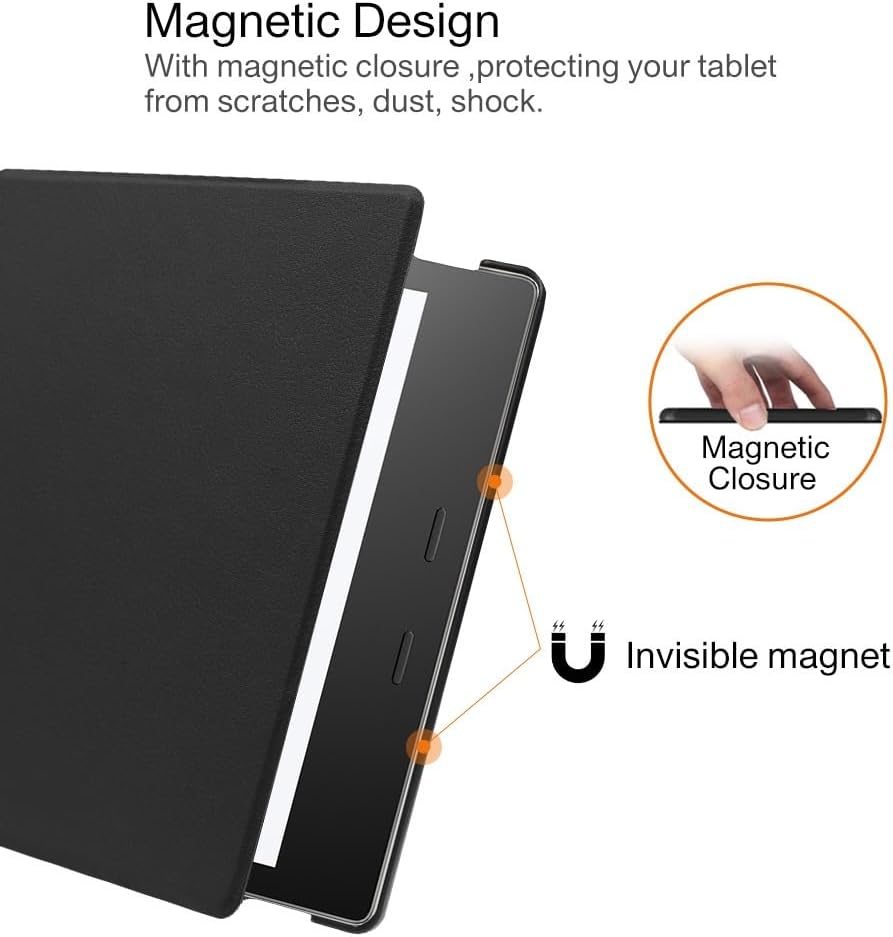 Kindle Oasis Case (9th and 10th Generation, 2017/2019 Release) PU Leather Case for Amazon Kindle Oasis Kindle Oasis Case (9th/10th) Black