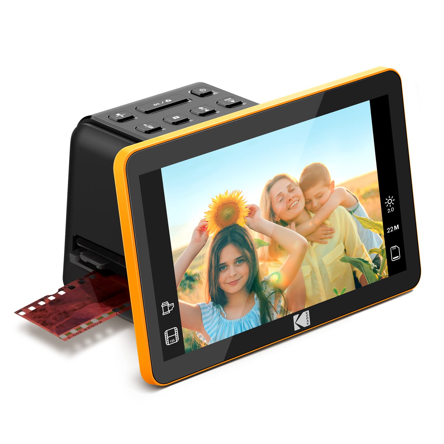 KODAK Slide N Scan Digital Film Scanner Max 7" - Large 7" LCD Screen Converts Color Negatives to 22MP HD n&b JPEG RODFS70