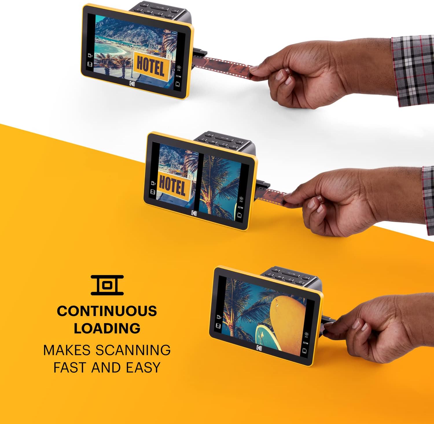 KODAK Slide N Scan Digital Film Scanner Max 7" - Large 7" LCD Screen Converts Color Negatives to 22MP HD n&b JPEG RODFS70