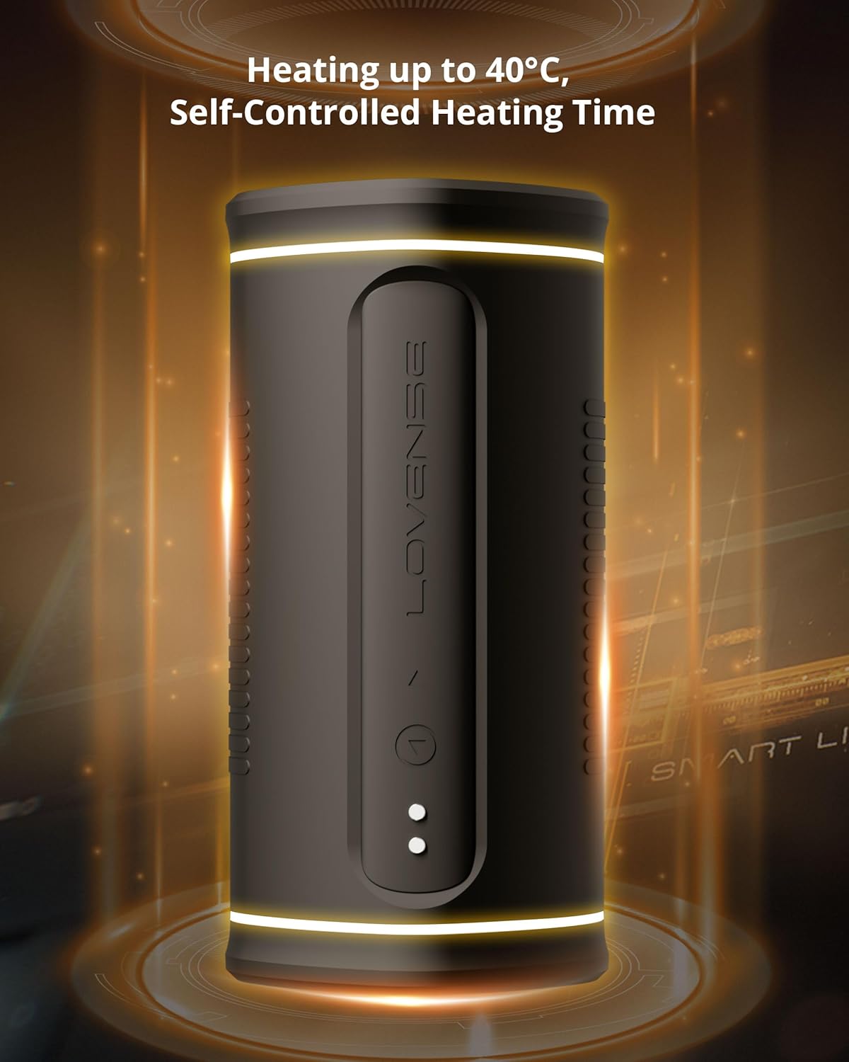 LOVENSE Calor Bluetooth Automatic Telescopic Male Masturbator, Depth Control, Constant Temperature Heating, Control from Smartphone Application