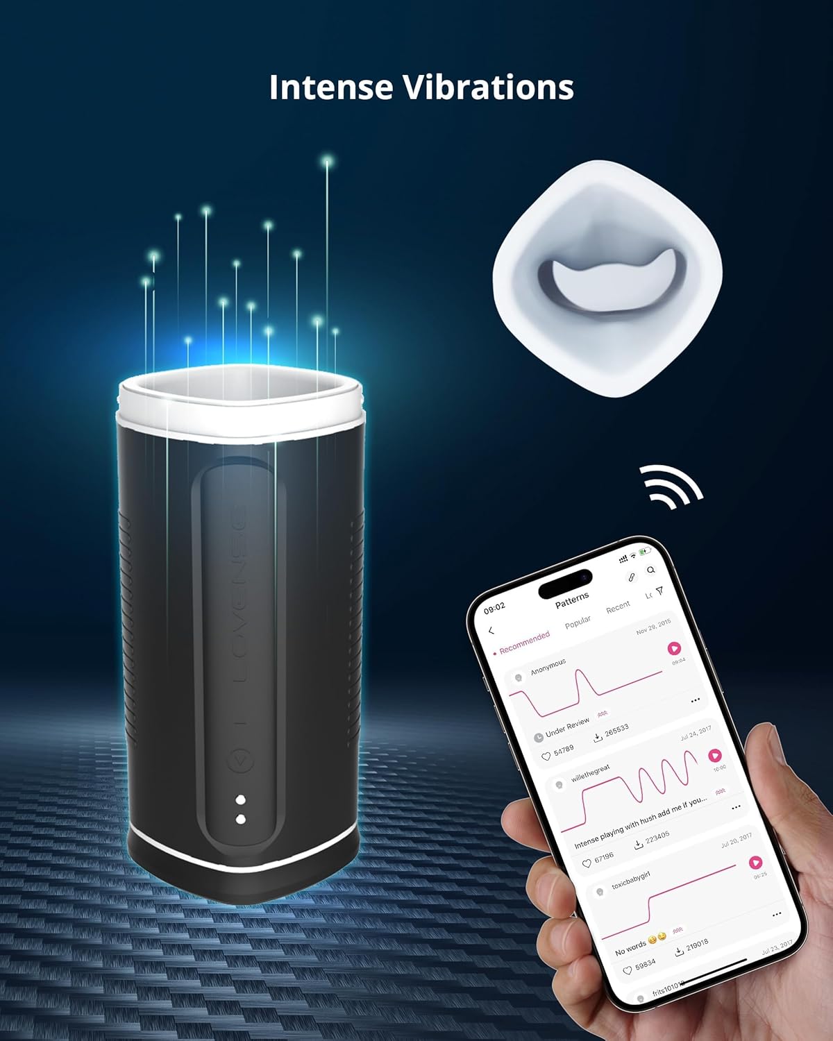 LOVENSE Calor Bluetooth Automatic Telescopic Male Masturbator, Depth Control, Constant Temperature Heating, Control from Smartphone Application