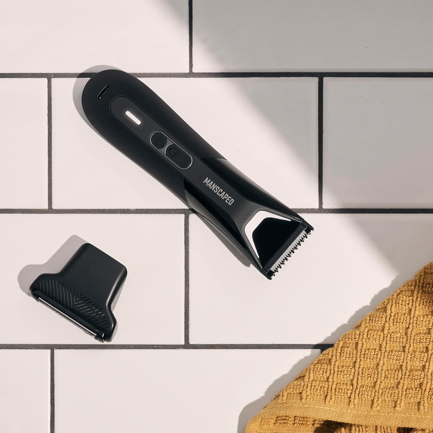 MANSCAPED® The Lawn Mower® 5.0 ULTRA Body and Bikini Hair Trimmer – SkinSafe® Dual Head Trimmer and Foil Blades, Waterproof, USB-C Rechargeable with Tuxedo Black Travel Case