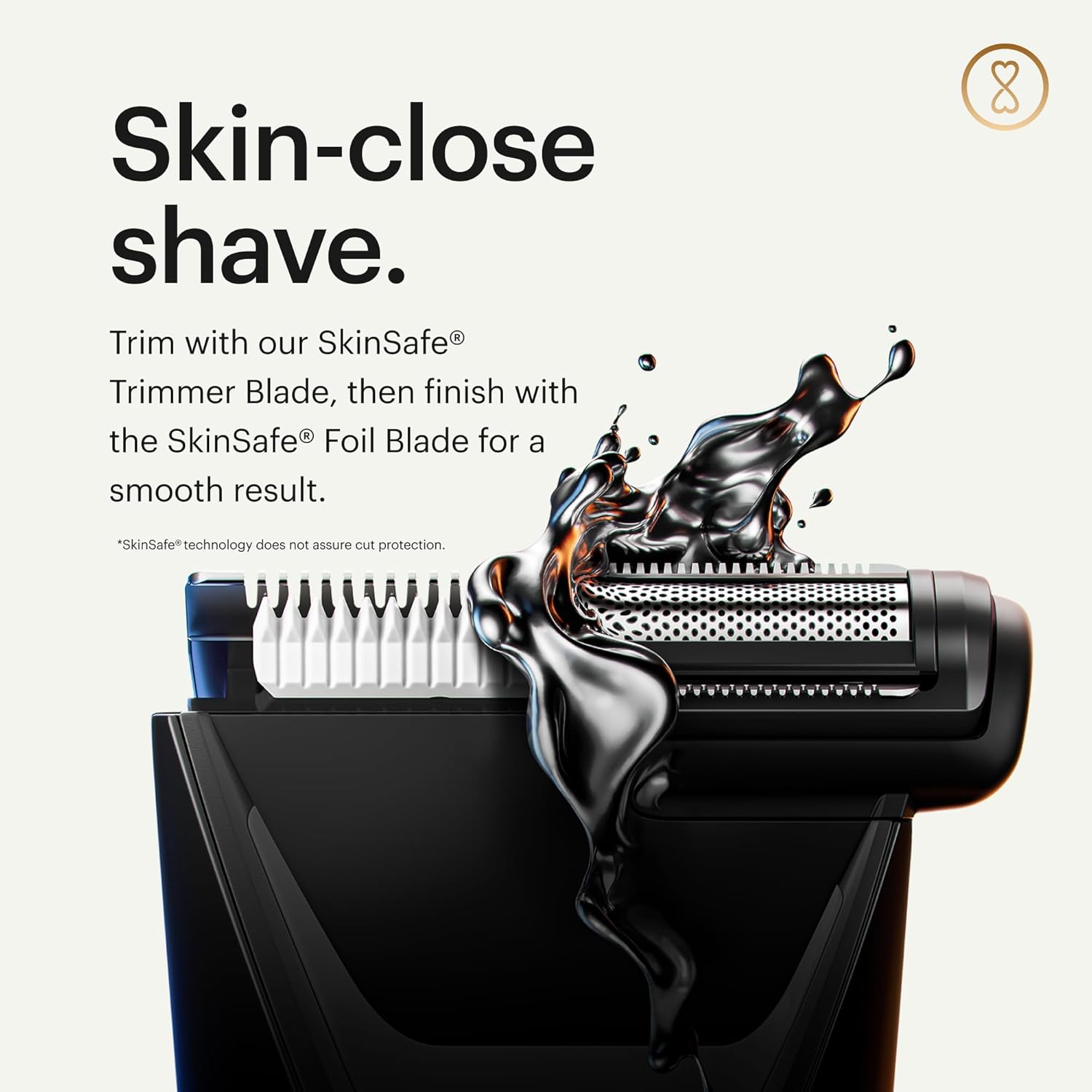 MANSCAPED® The Lawn Mower® 5.0 ULTRA Body and Bikini Hair Trimmer – SkinSafe® Dual Head Trimmer and Foil Blades, Waterproof, USB-C Rechargeable with Tuxedo Black Travel Case