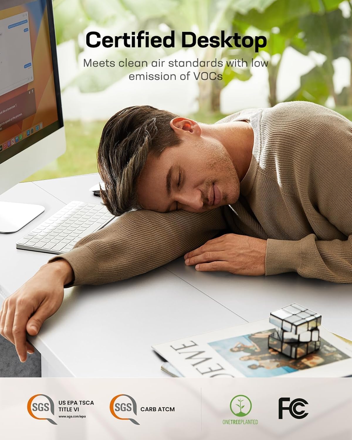 Marsail 55x28 Electric Standing Desk - Adjustable Height Computer Desk with Memory Presets, Storage Bag & Cable Management for Home Office & Gaming Workstations White 55x28"