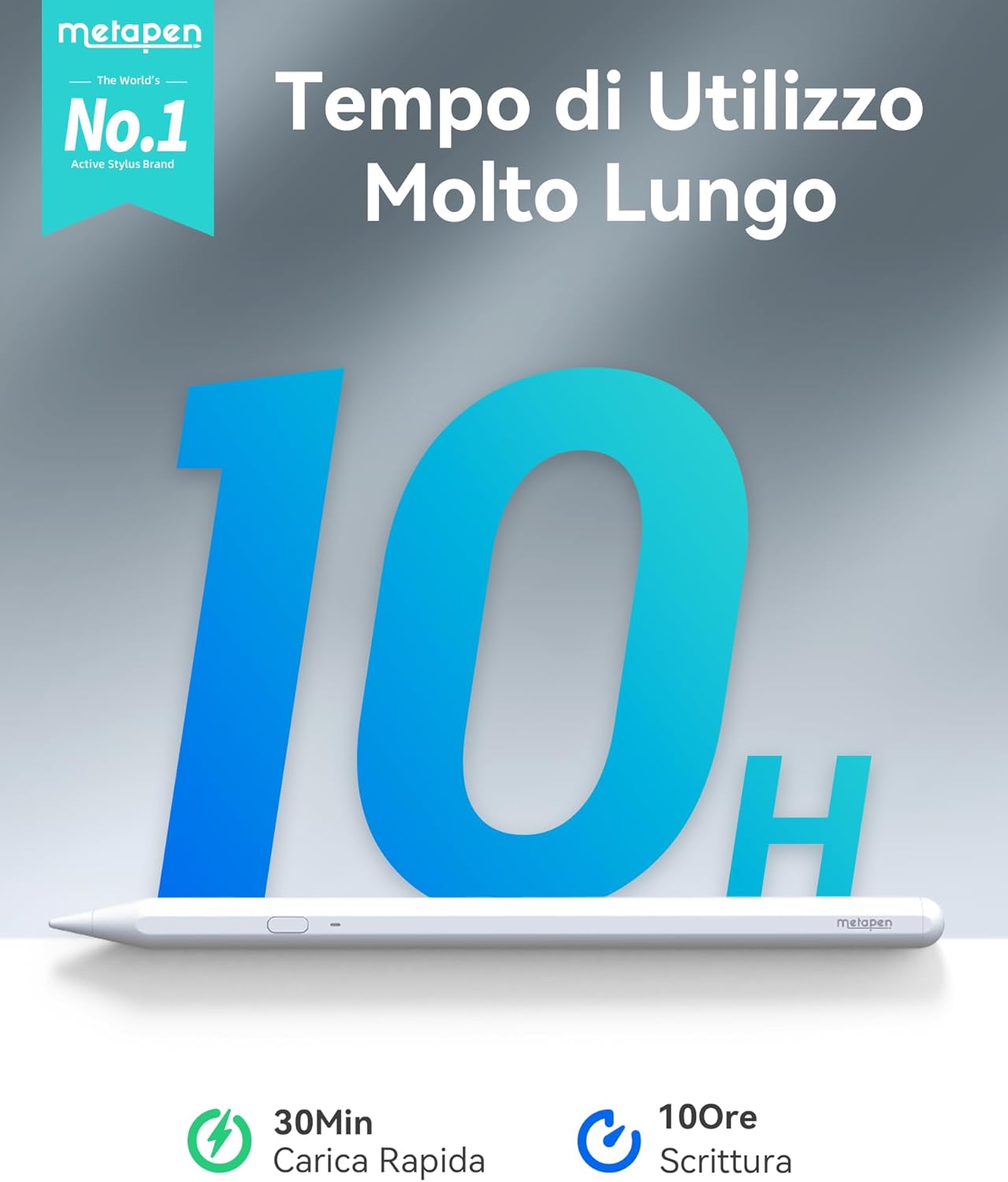 Metapen A11 Pen for Apple iPad 2018-2025, Pencil for iPad Compatible with iPad 11 A16/10/9/8/7, Air 5/4/3/M2/M3, Pro 12.9/11/13''M4, Mini 5/6, 2X Fast Charging & 0.1 mm Pixel Accuracy, Palm Rejection