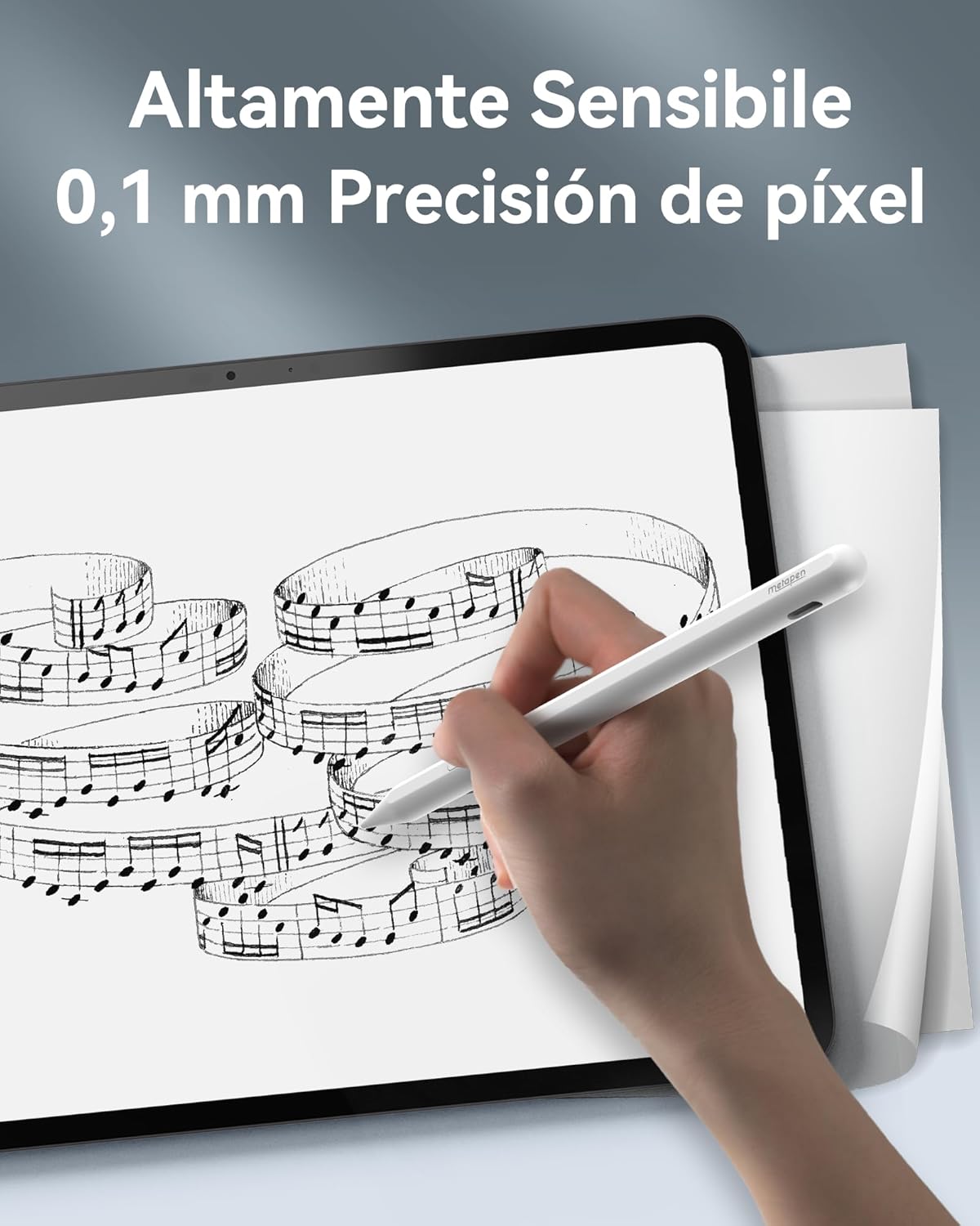 Metapen A11 Pen for Apple iPad 2018-2025, Pencil for iPad Compatible with iPad 11 A16/10/9/8/7, Air 5/4/3/M2/M3, Pro 12.9/11/13''M4, Mini 5/6, 2X Fast Charging & 0.1 mm Pixel Accuracy, Palm Rejection