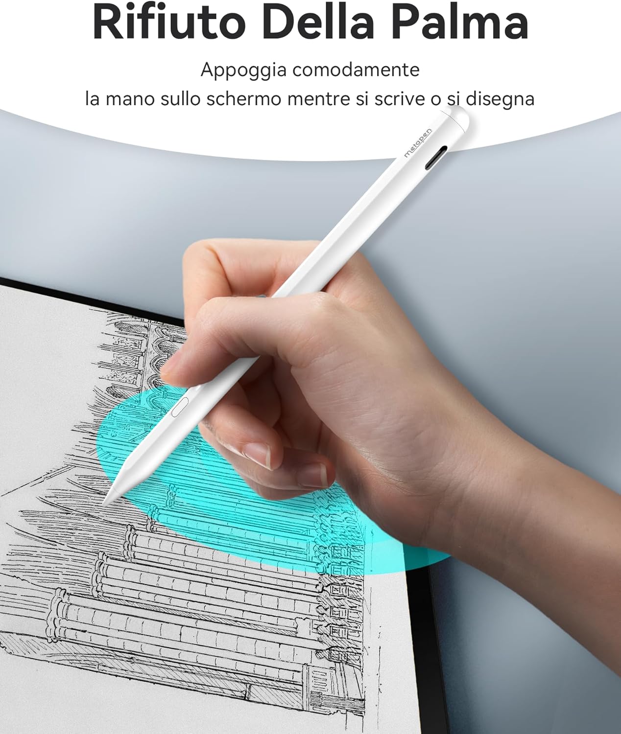 Metapen A11 Pen for Apple iPad 2018-2025, Pencil for iPad Compatible with iPad 11 A16/10/9/8/7, Air 5/4/3/M2/M3, Pro 12.9/11/13''M4, Mini 5/6, 2X Fast Charging & 0.1 mm Pixel Accuracy, Palm Rejection