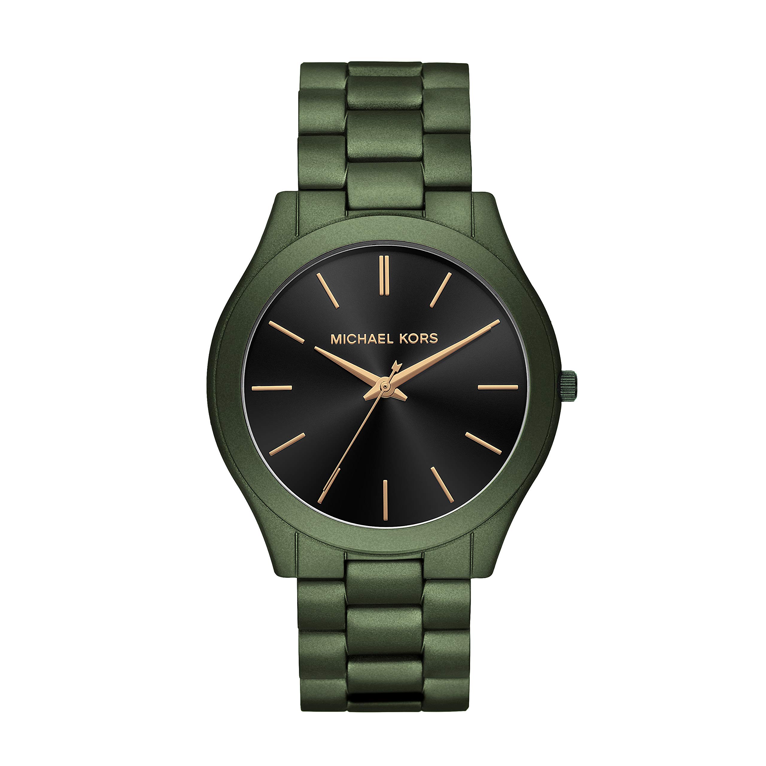 Michael Kors Oversized Slim Runway Men's Watch, Stainless Steel Watch for Men Green/black dial