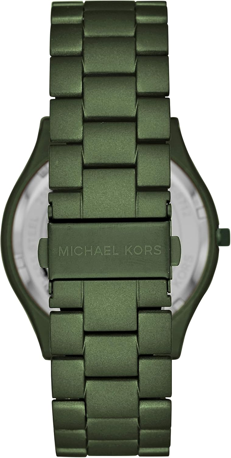 Michael Kors Oversized Slim Runway Men's Watch, Stainless Steel Watch for Men Green/black dial
