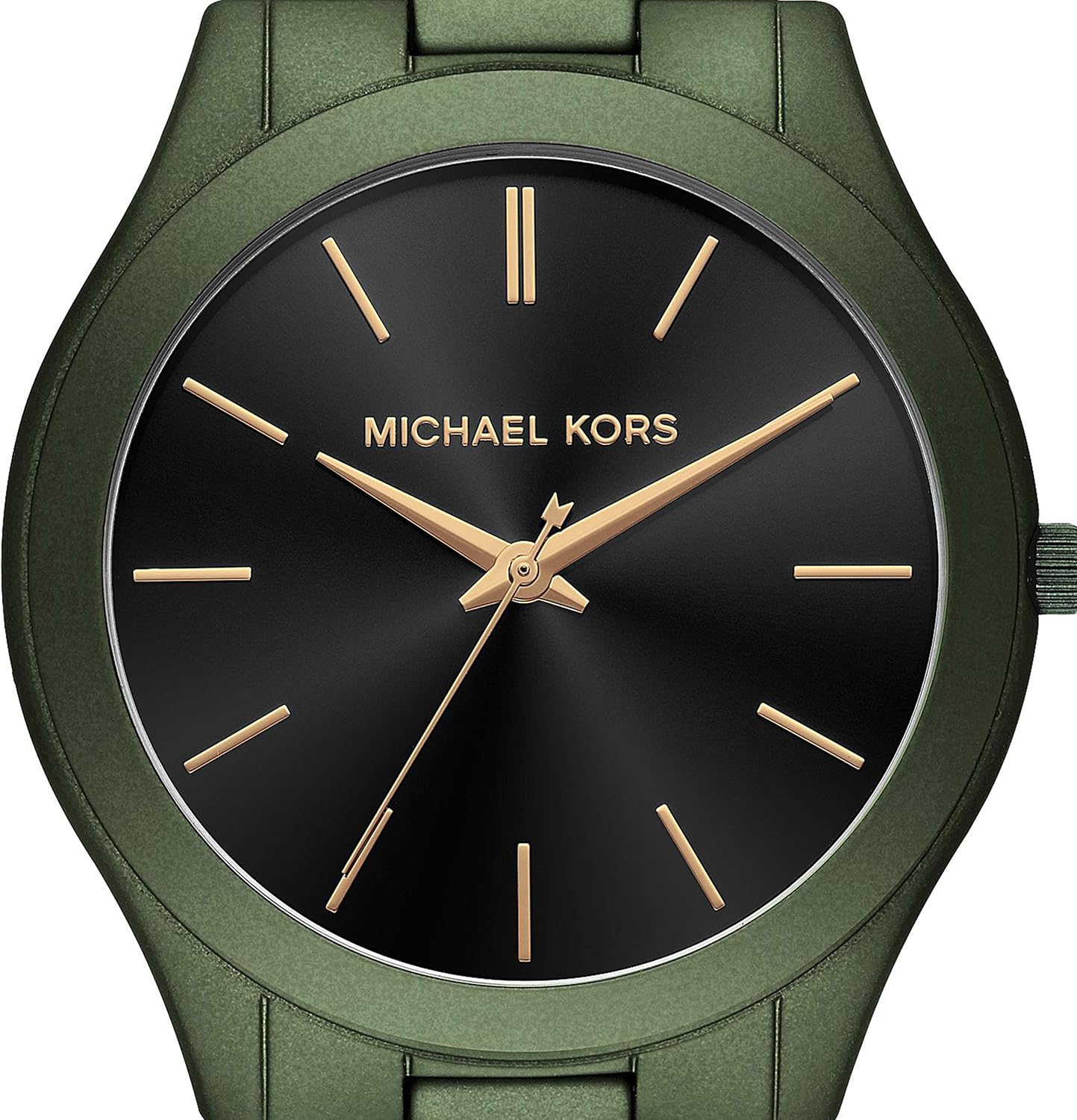 Michael Kors Oversized Slim Runway Men's Watch, Stainless Steel Watch for Men Green/black dial
