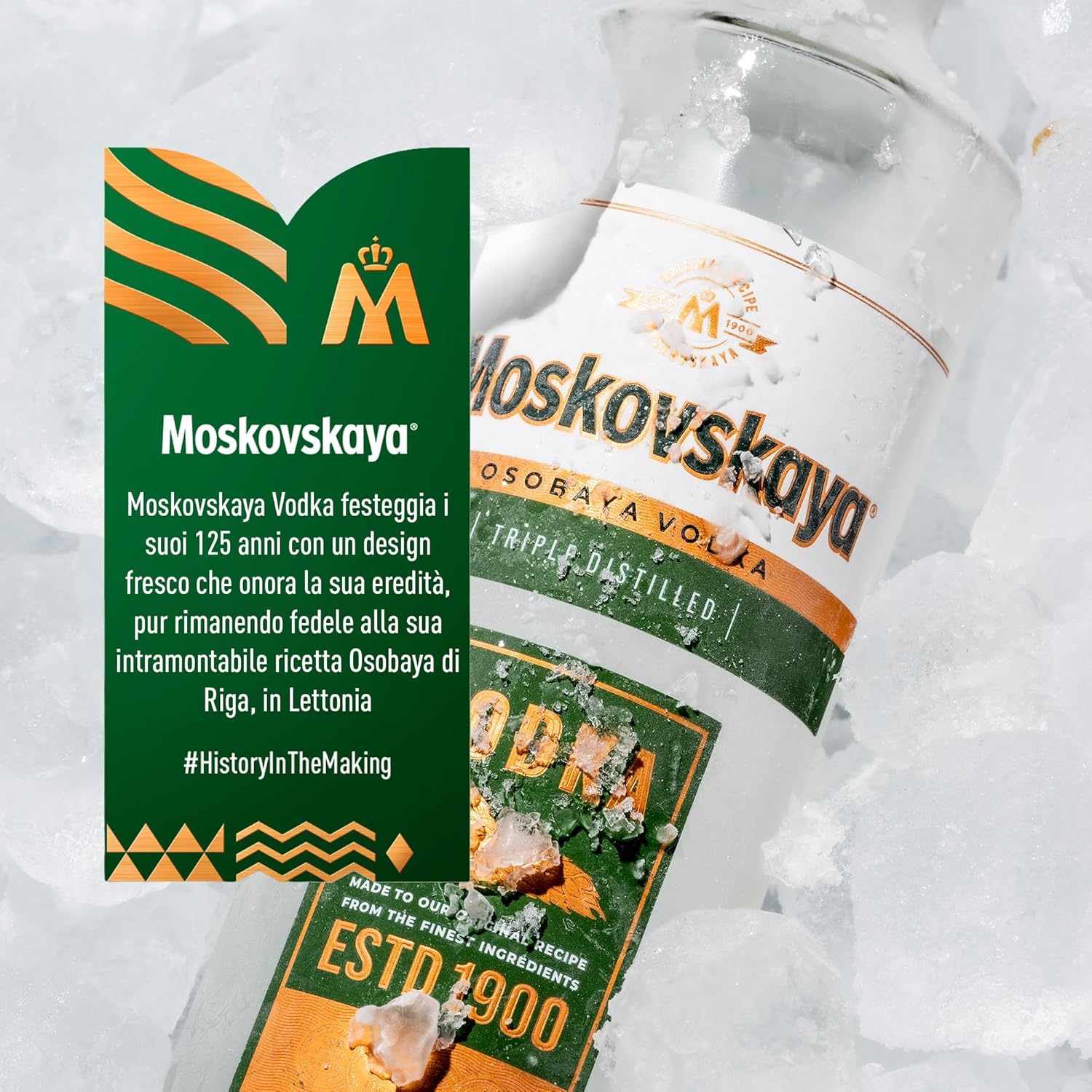Moskovskaya Premium Vodka - Distilled with natural ingredients - Ideal for cocktails, shots or on the rocks - Produced in Riga, Latvia - 38% Vol - 70cl (700ml / 0.7L)