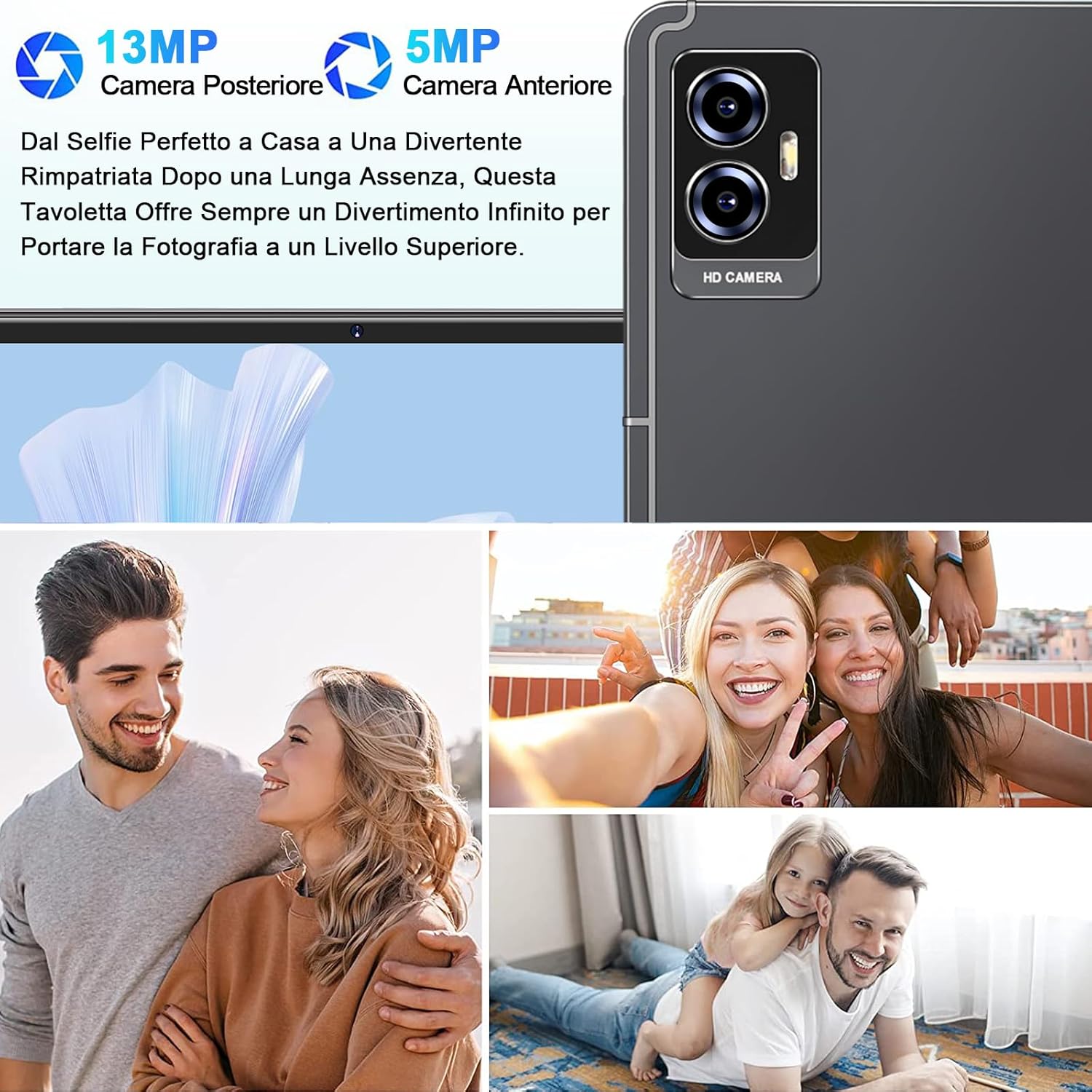 Newest Android Tablet 11 Inch Tablet 16GB RAM + 256GB ROM (1TB TF), 5G WiFi, Octa-Core, 2.0 GHz, 1280 * 800 IPS FHD, GMS, 8600mAh, Bluetooth 5.0, 8MP+13MP+2MP, Tablet PC with Case, Gray red-118