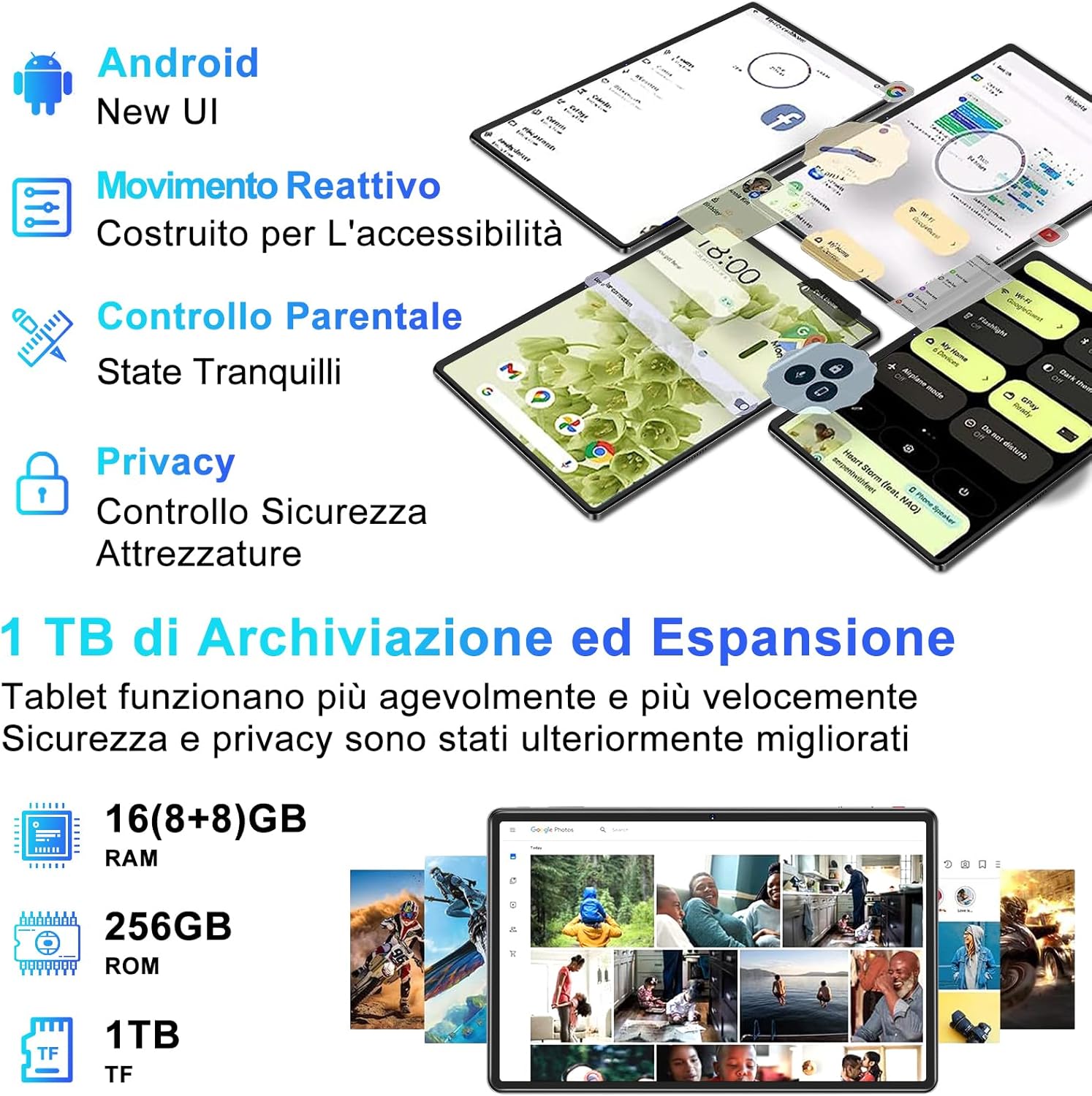 Newest Android Tablet 11 Inch Tablet 16GB RAM + 256GB ROM (1TB TF), 5G WiFi, Octa-Core, 2.0 GHz, 1280 * 800 IPS FHD, GMS, 8600mAh, Bluetooth 5.0, 8MP+13MP+2MP, Tablet PC with Case, Gray red-118