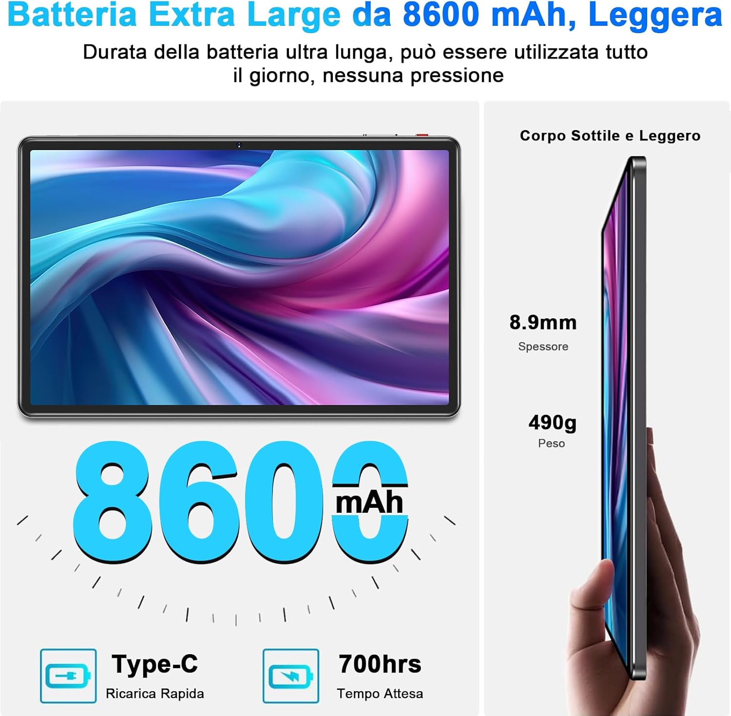 Newest Android Tablet 11 Inch Tablet 16GB RAM + 256GB ROM (1TB TF), 5G WiFi, Octa-Core, 2.0 GHz, 1280 * 800 IPS FHD, GMS, 8600mAh, Bluetooth 5.0, 8MP+13MP+2MP, Tablet PC with Case, Gray red-118