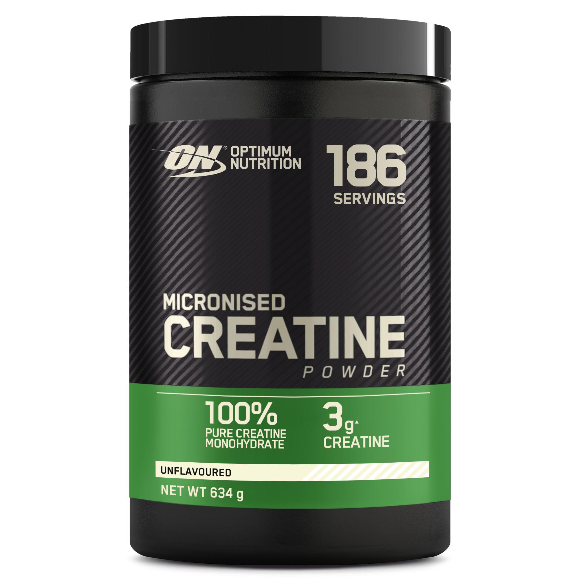 Optimum Nutrition Micronized Creatine Powder, Flavorless, 634g, 186 Servings 634 g