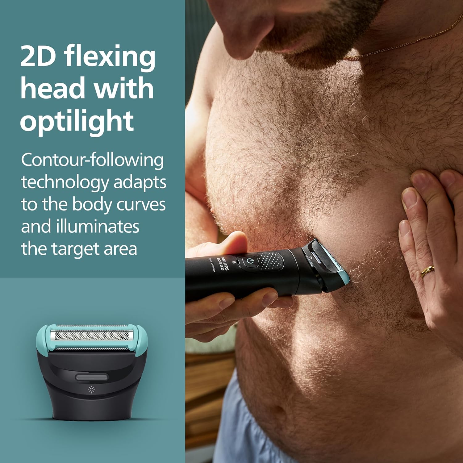 Philips Norelco Body Groomer 7000 Series, Men's Whole Body Groomer, Contour-Following 2D Flexing Head, Triple Protect Shave System & Intimate Body Hair Trimmer, 100% Showerproof, BG7480/50 BG7480/50 + 7 Accessories Black