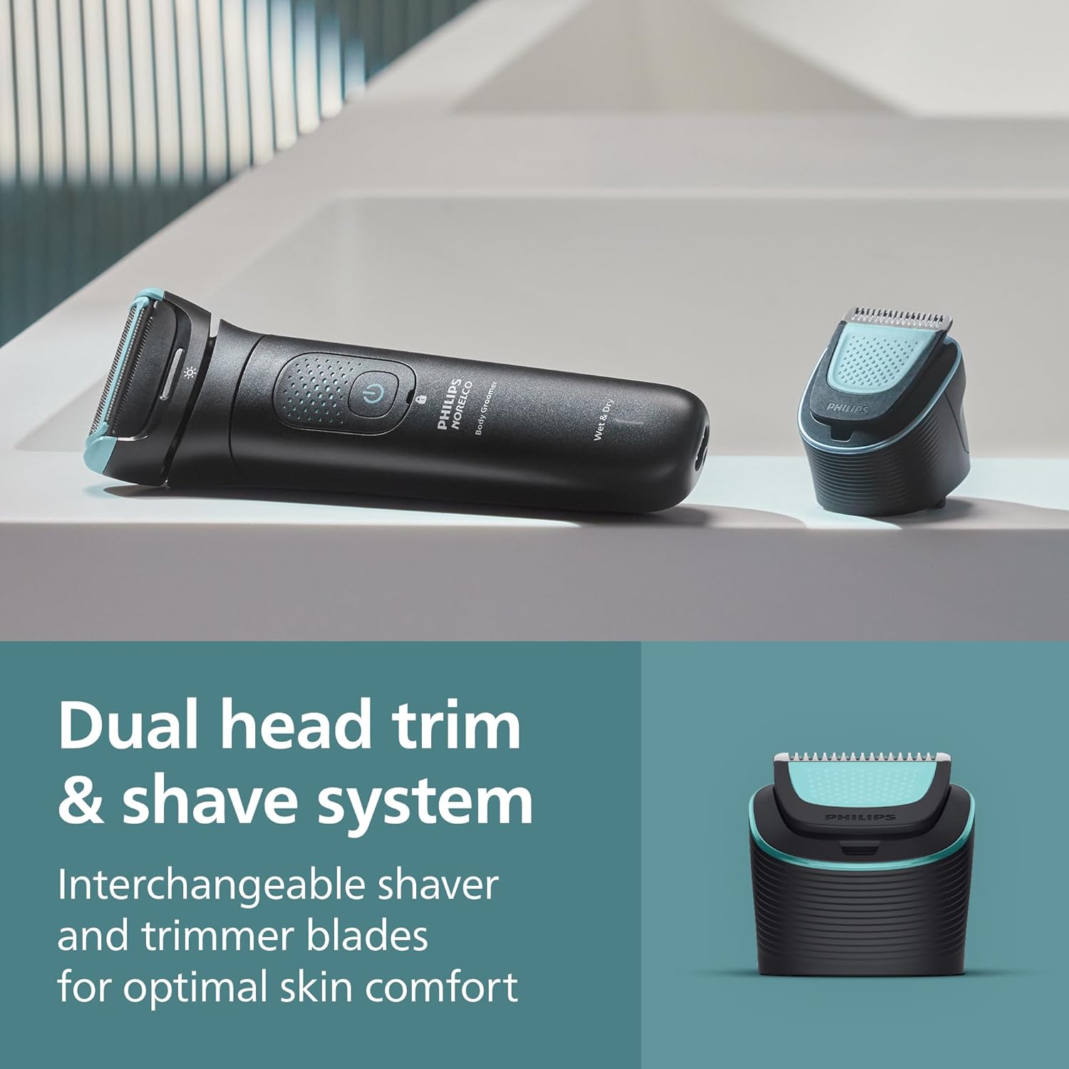 Philips Norelco Body Groomer 7000 Series, Waterproof Men's Full Body Groomer with Travel Case, Triple Protect Shave System & Body Hair Trimmer with Contour-Following 2D Flexing Head, BG7490/50 Black BG7490/50 + 9 Accessories