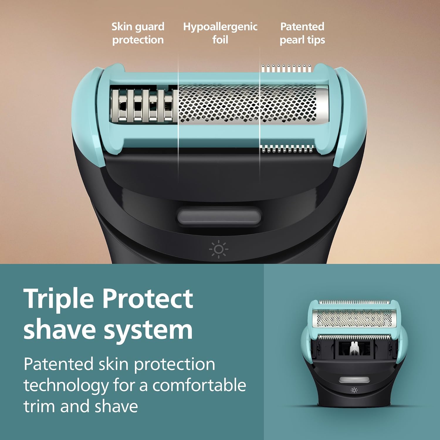 Philips Norelco Body Groomer Replacement Shaving Foil Head, 100% Showerproof & Waterproof Hypoallergenic Shaver Foil with Triple Protect Shave System, BG2010/40 Green 1 Count (Pack of 1)