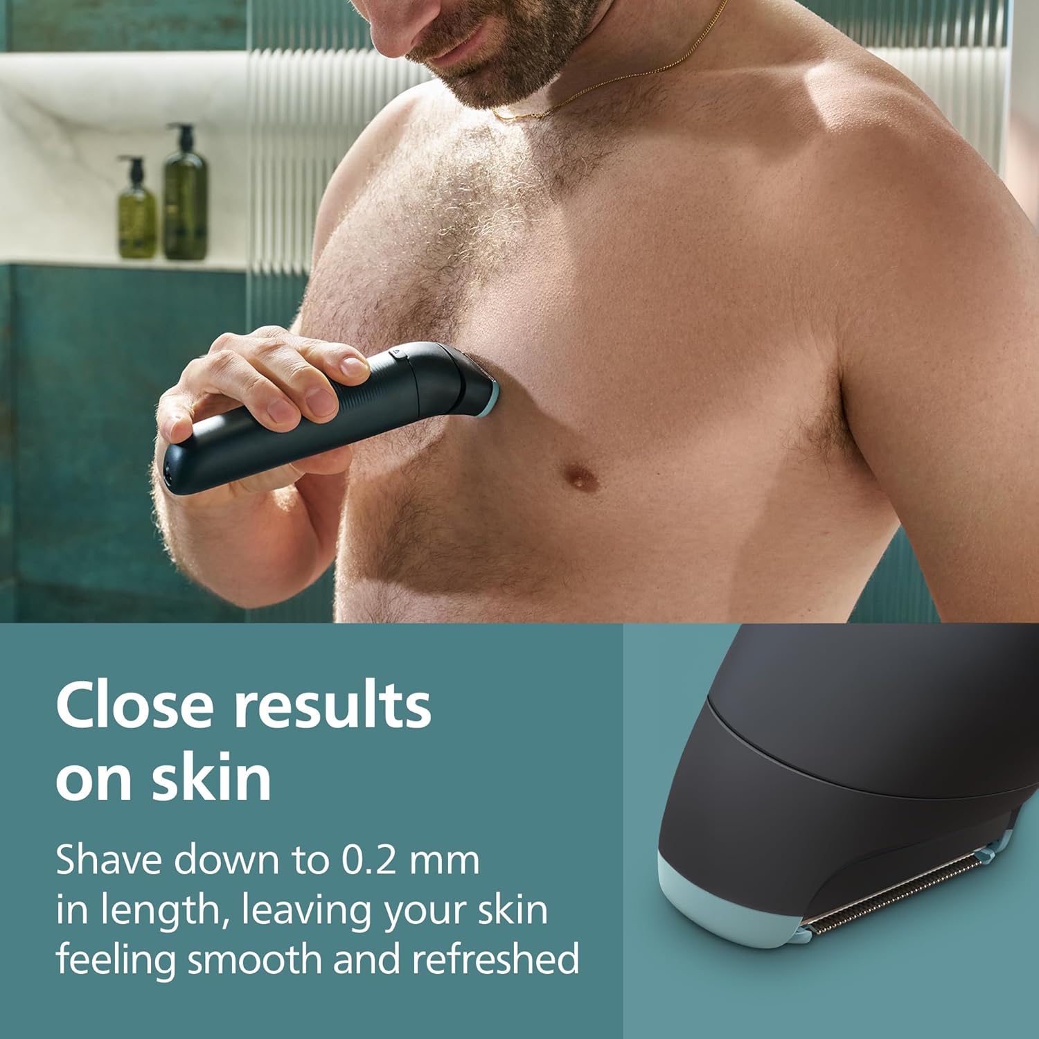 Philips Norelco Body Groomer Replacement Shaving Foil Head, 100% Showerproof & Waterproof Hypoallergenic Shaver Foil with Triple Protect Shave System, BG2010/40 Green 1 Count (Pack of 1)