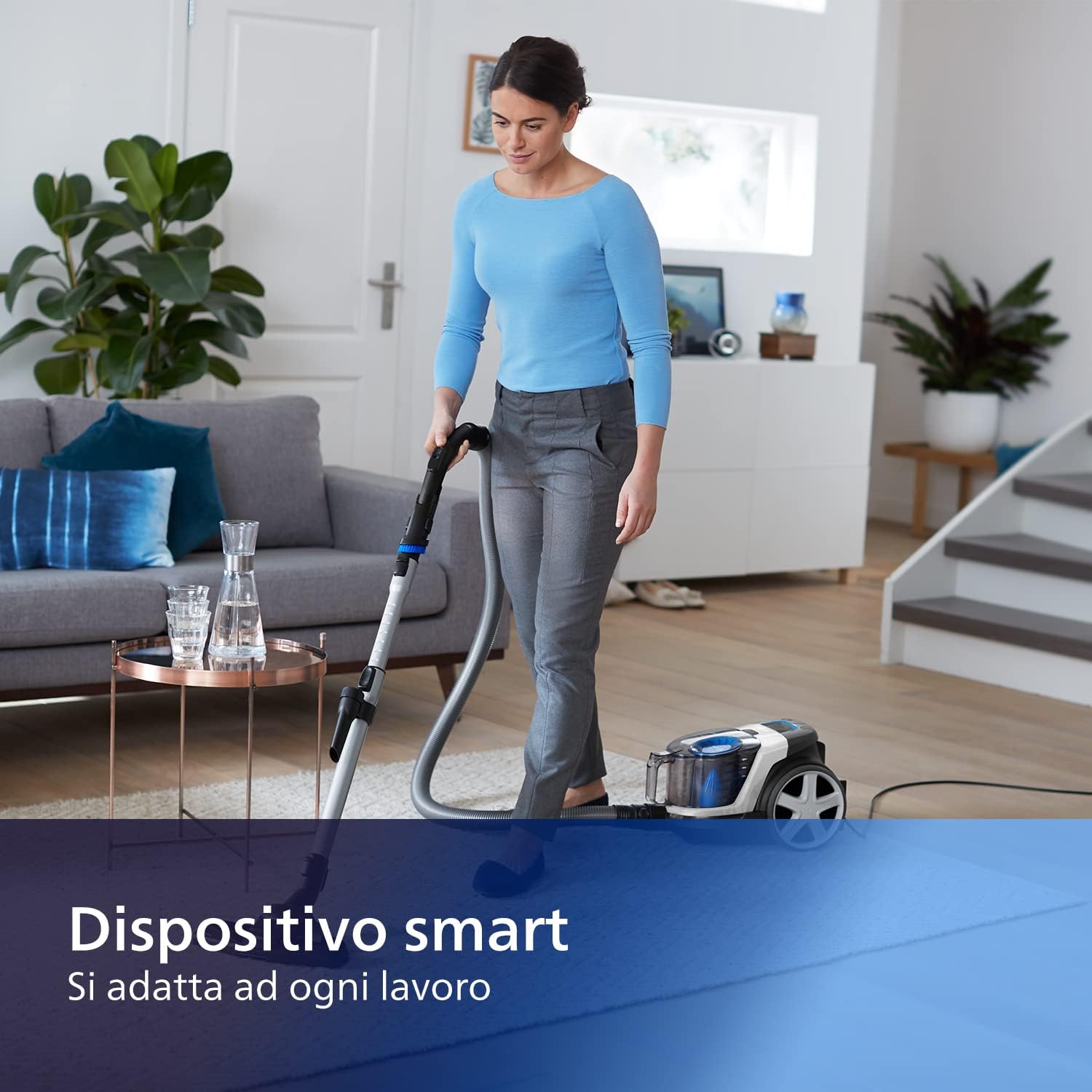 Philips PowerPro Compact Bagless Vacuum Cleaner – 900W Power, PowerCyclone 5, Allergy H13 Filter, Removes 99.9% of Dust, Hygienic Emptying, Lightweight Design (FC9332/09) Blue Blue PowerCyclone 5