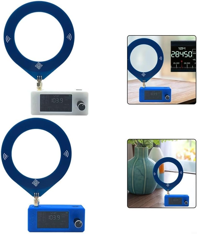 Pocket Radio Receiver, LSB USB AM FM Mini Radio, SI4732, equipped with a portable loop antenna, which can be used to receive 9.9K-108MHz (Black Rod) Black-Pull Rod