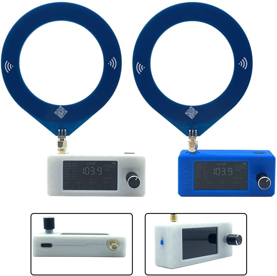 Pocket Radio Receiver, LSB USB AM FM Mini Radio, SI4732, equipped with a portable loop antenna, which can be used to receive 9.9K-108MHz (Black Rod) Black-Pull Rod