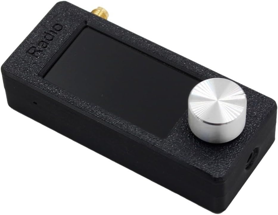 Pocket Radio Receiver, LSB USB AM FM Mini Radio, SI4732, equipped with a portable loop antenna, which can be used to receive 9.9K-108MHz (Black Rod) Black-Pull Rod