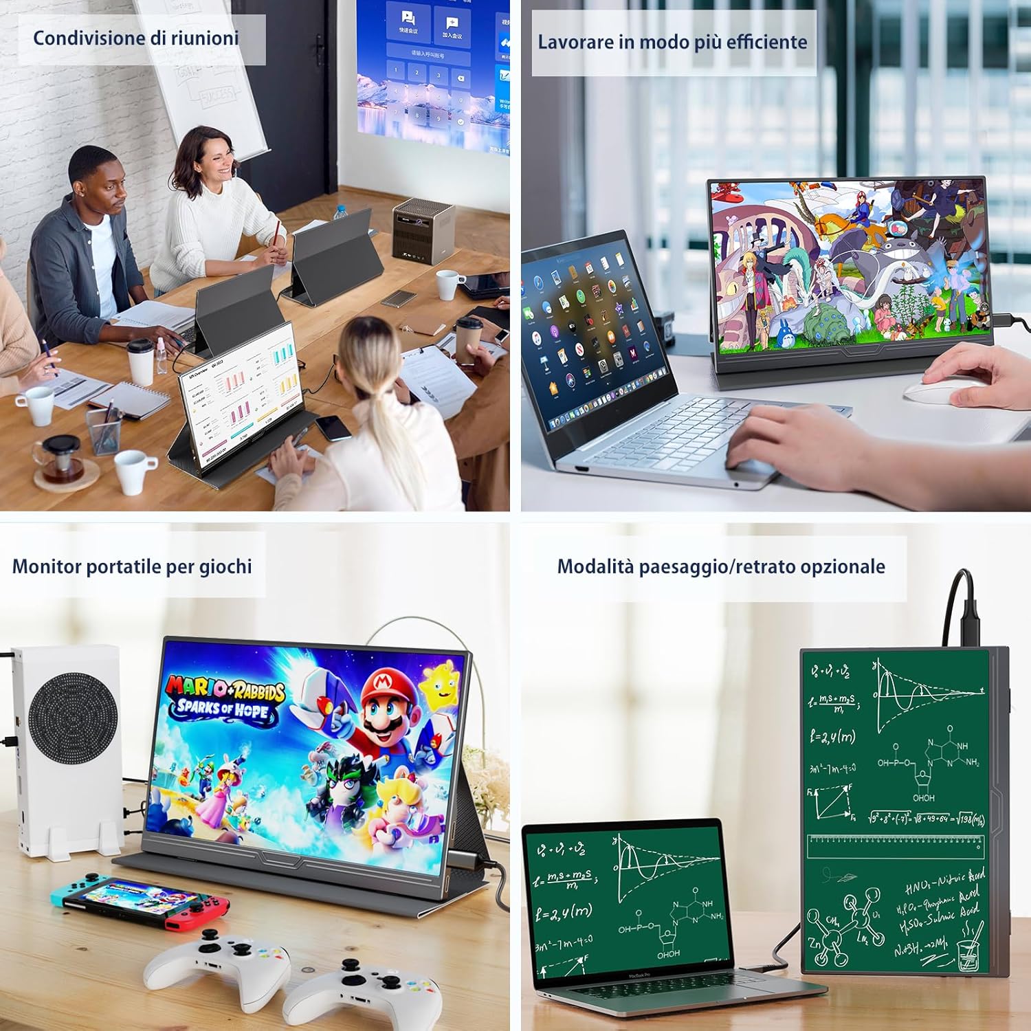 Portable Monitor, 15.6'' IPS FHD 1920x1080 with HDR, Slim and Light, USB-C Type C HDMI Display with Speakers, Compatible with PC Laptop Xbox PS4/5 MacBook 15.6 Black