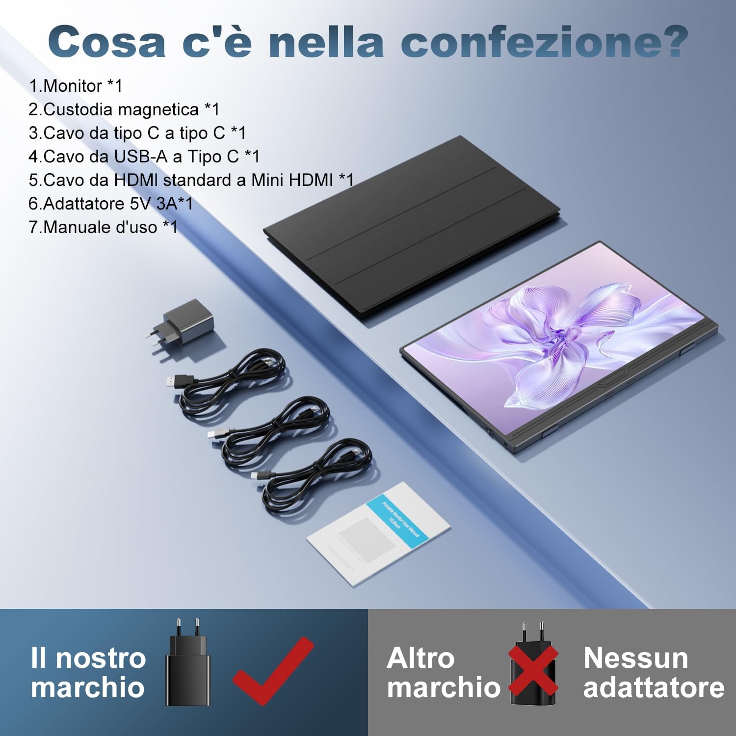 Portable Monitor, 15.6'' IPS FHD 1920x1080 with HDR, Slim and Light, USB-C Type C HDMI Display with Speakers, Compatible with PC Laptop Xbox PS4/5 MacBook 15.6 Black