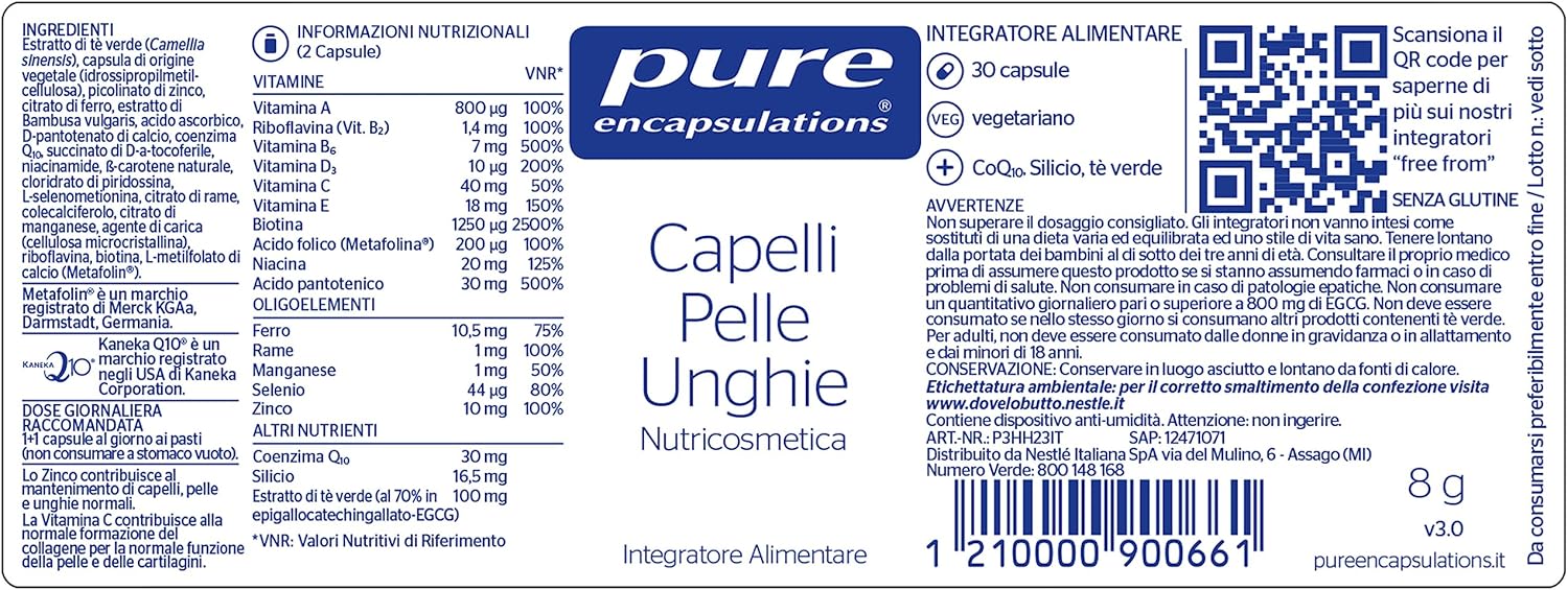 Pure Encapsulations - Hair, Skin & Nails - With Vitamin C, Copper & Q10-30 Capsules 30 units (Pack of 1)